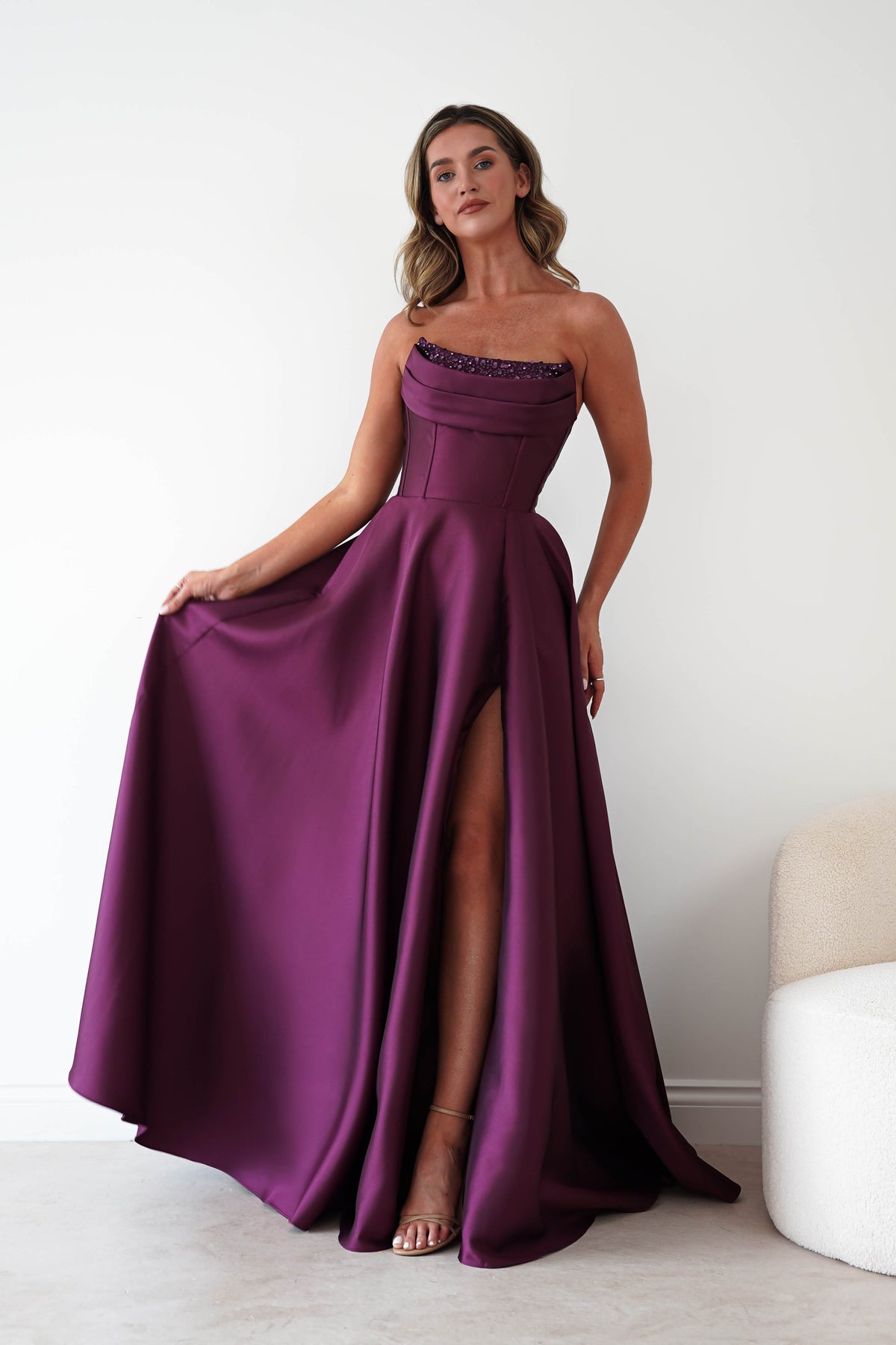 Pepper Strapless A-Line Maxi Gown | Berry-Oh Hello Clothing