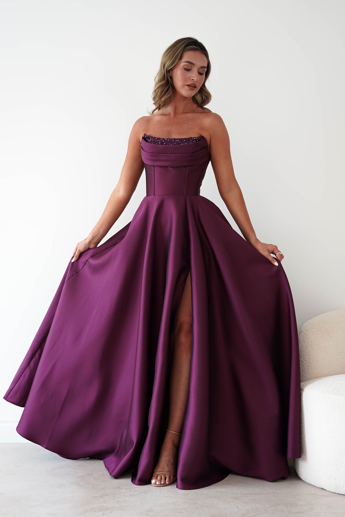 Pepper Strapless A-Line Maxi Gown | Berry-Oh Hello Clothing