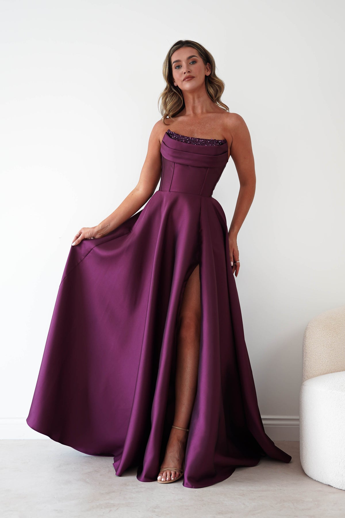 Pepper Strapless A-Line Maxi Gown | Berry-Oh Hello Clothing