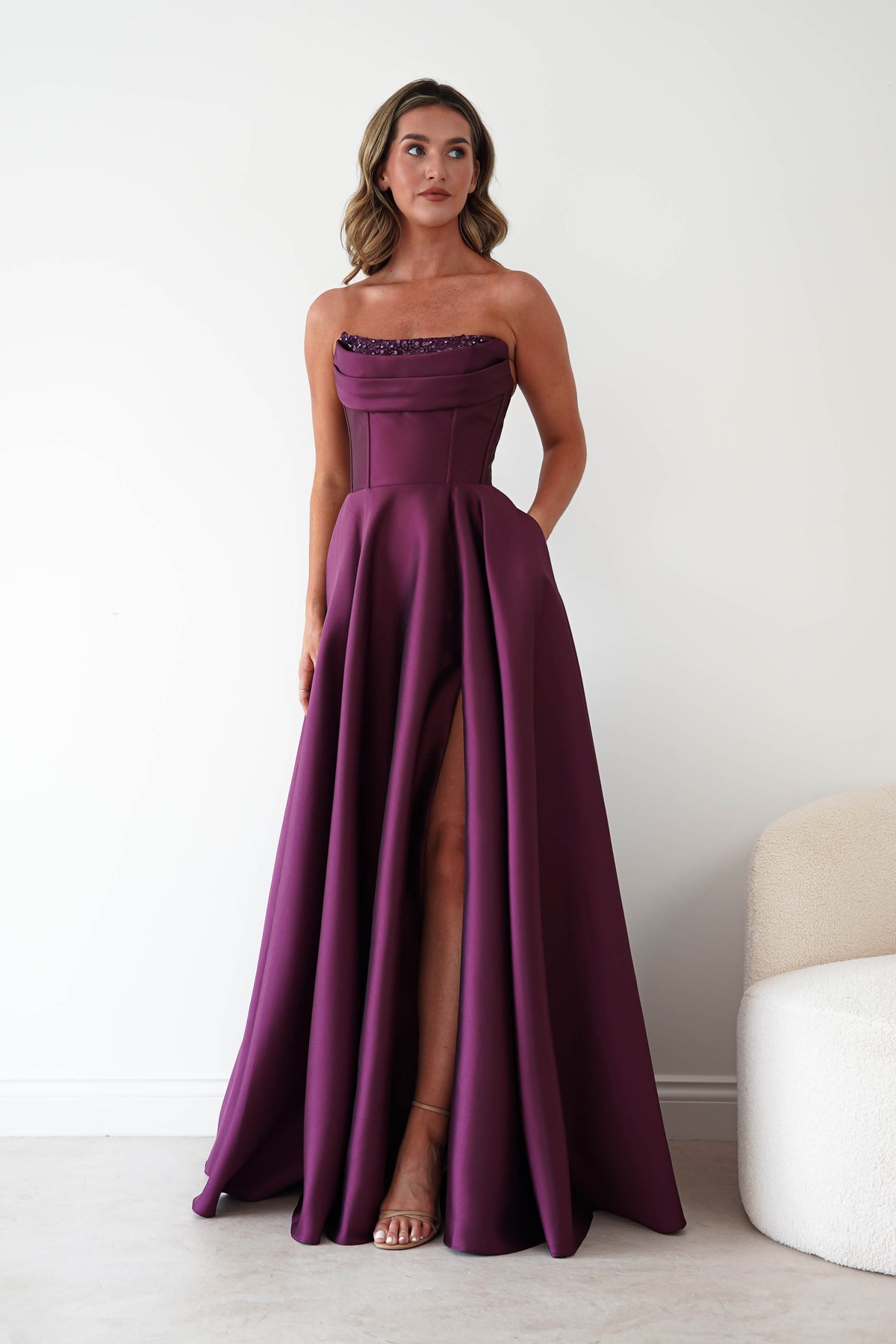 Pepper Strapless A-Line Maxi Gown | Berry-Oh Hello Clothing