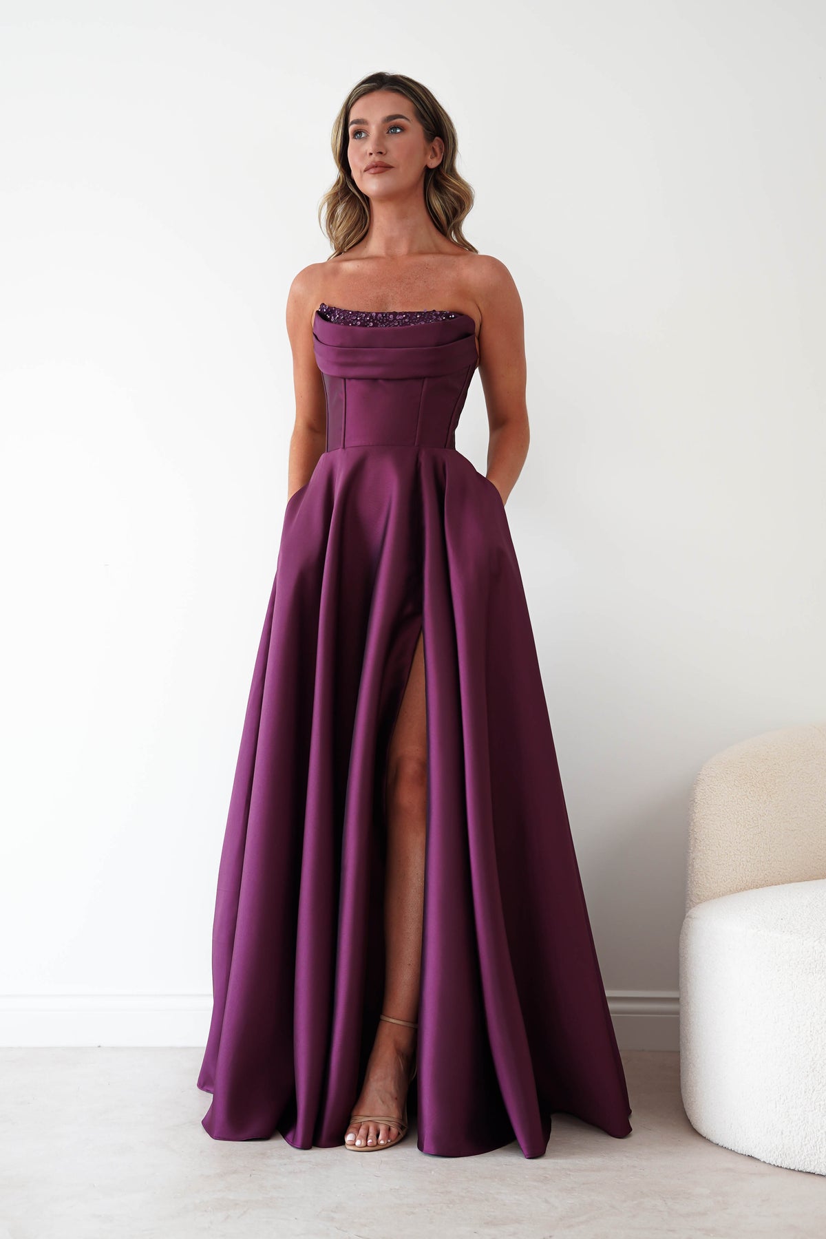 Pepper Strapless A-Line Maxi Gown | Berry-Oh Hello Clothing