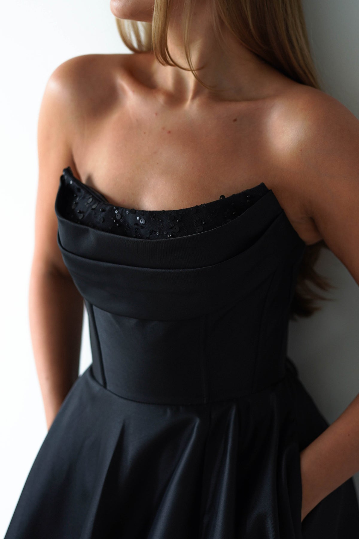 Pepper Strapless A-Line Maxi Gown | Black-Oh Hello Clothing