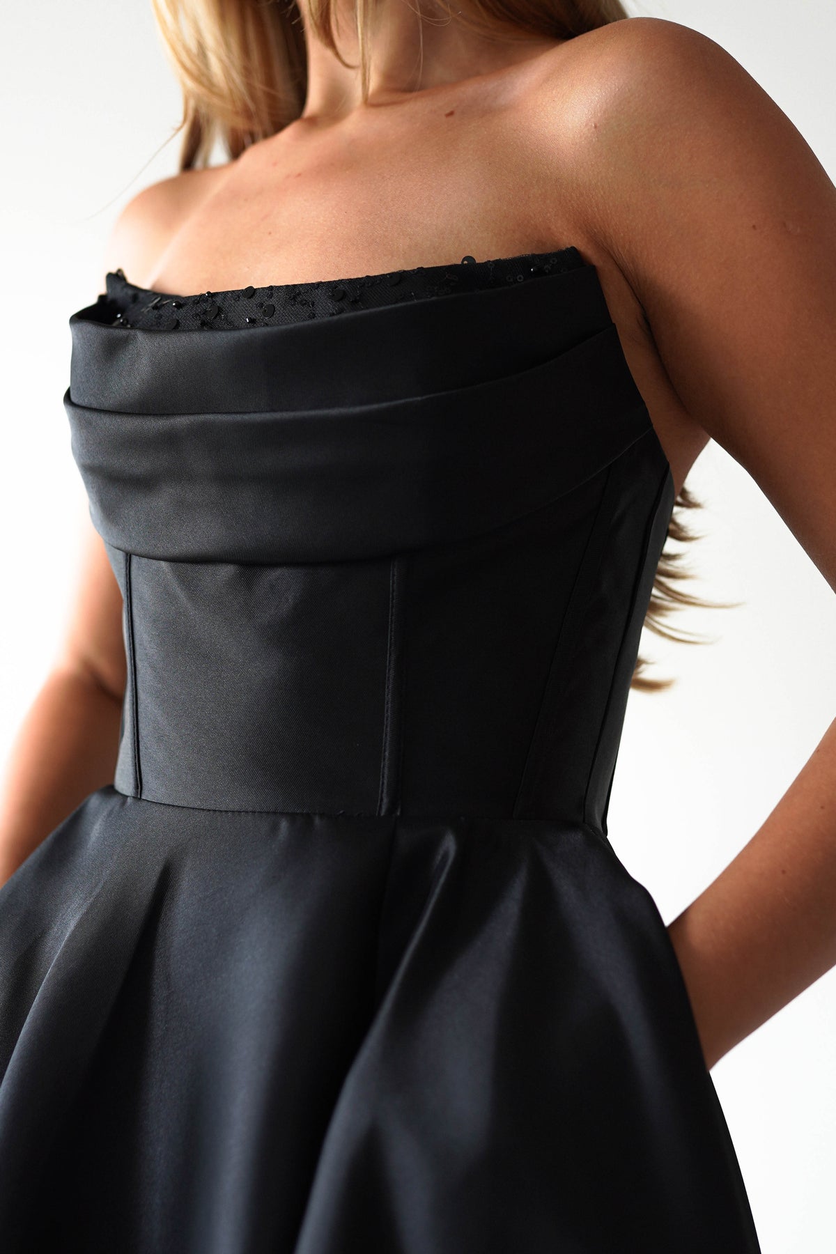 Pepper Strapless A-Line Maxi Gown | Black-Oh Hello Clothing