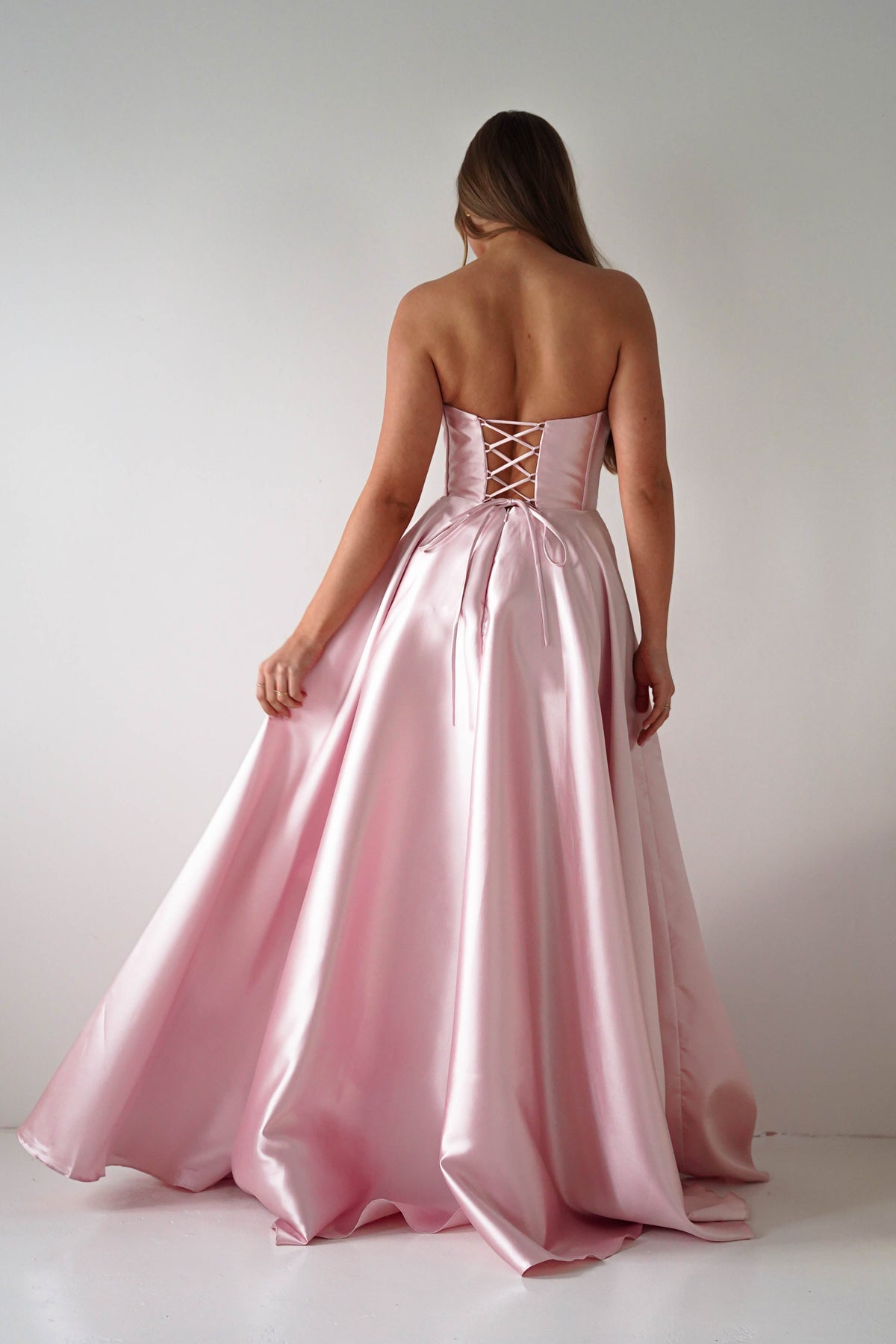 Pepper Strapless A-Line Maxi Gown | Pink-Oh Hello Clothing