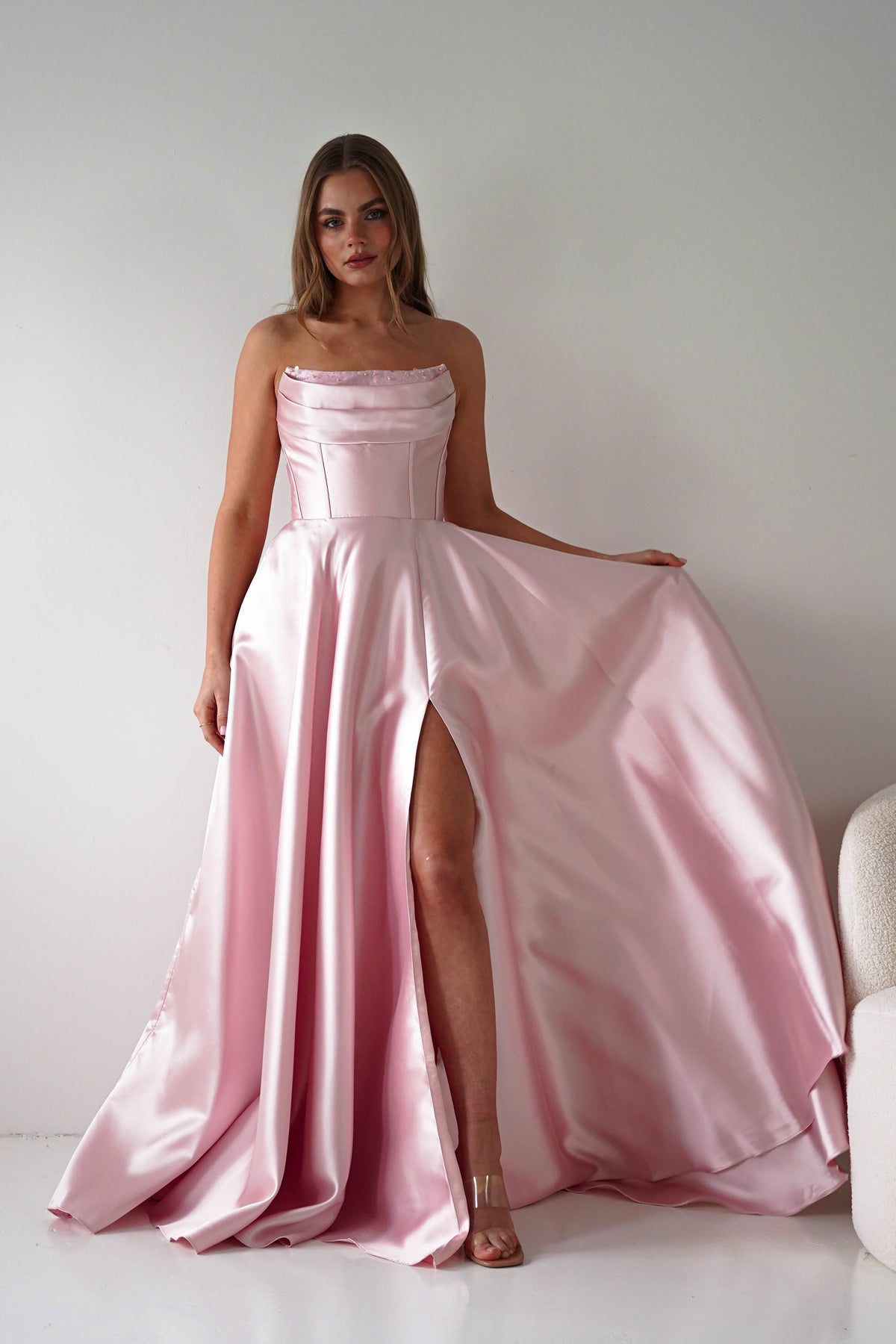 Pepper Strapless A-Line Maxi Gown | Pink-Oh Hello Clothing