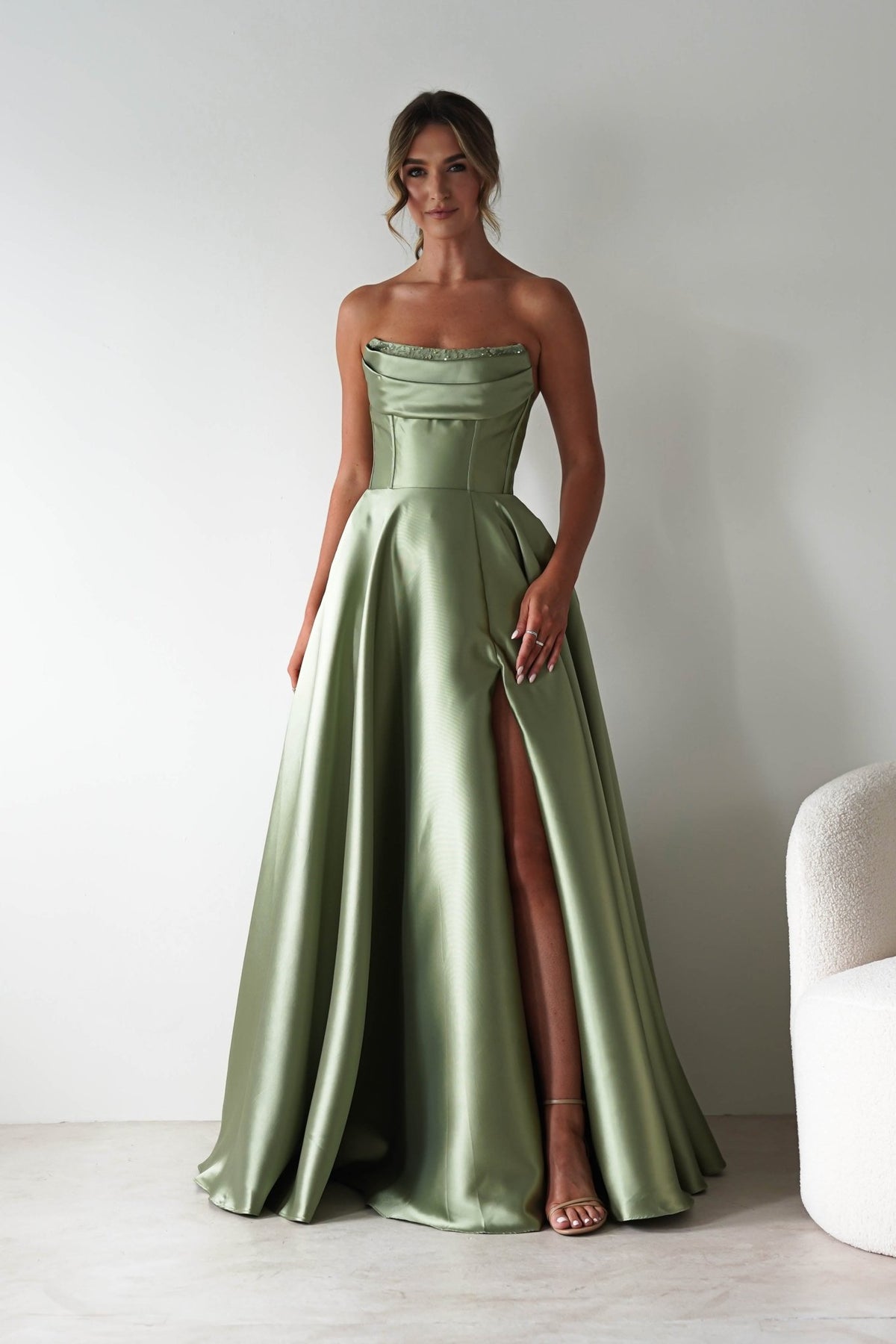 Pepper Strapless A-Line Maxi Gown | Sage-Oh Hello Clothing