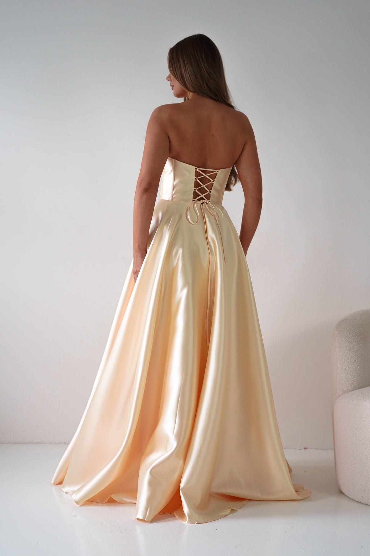 Pepper Strapless A-Line Maxi Gown | Yellow-Oh Hello Clothing