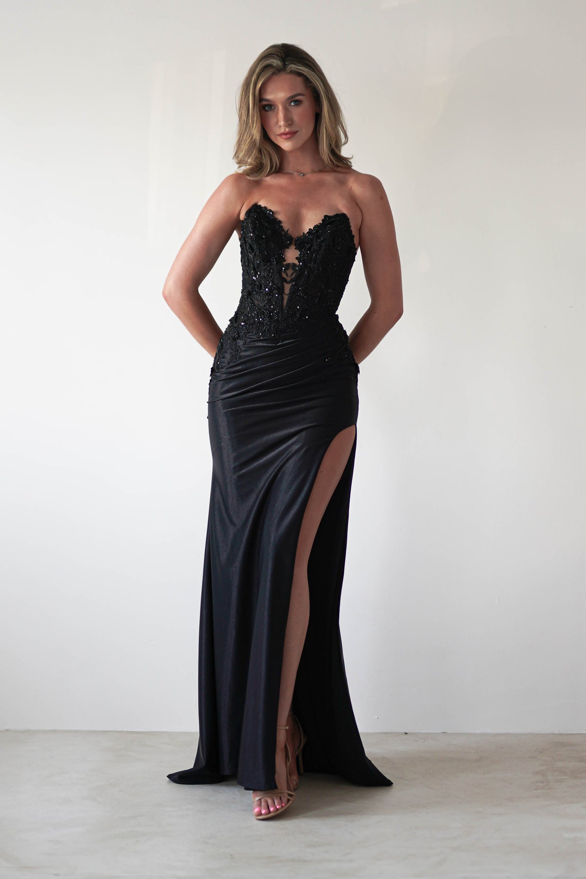 Perla Embellished Gown | Black-Oh Hello Clothing