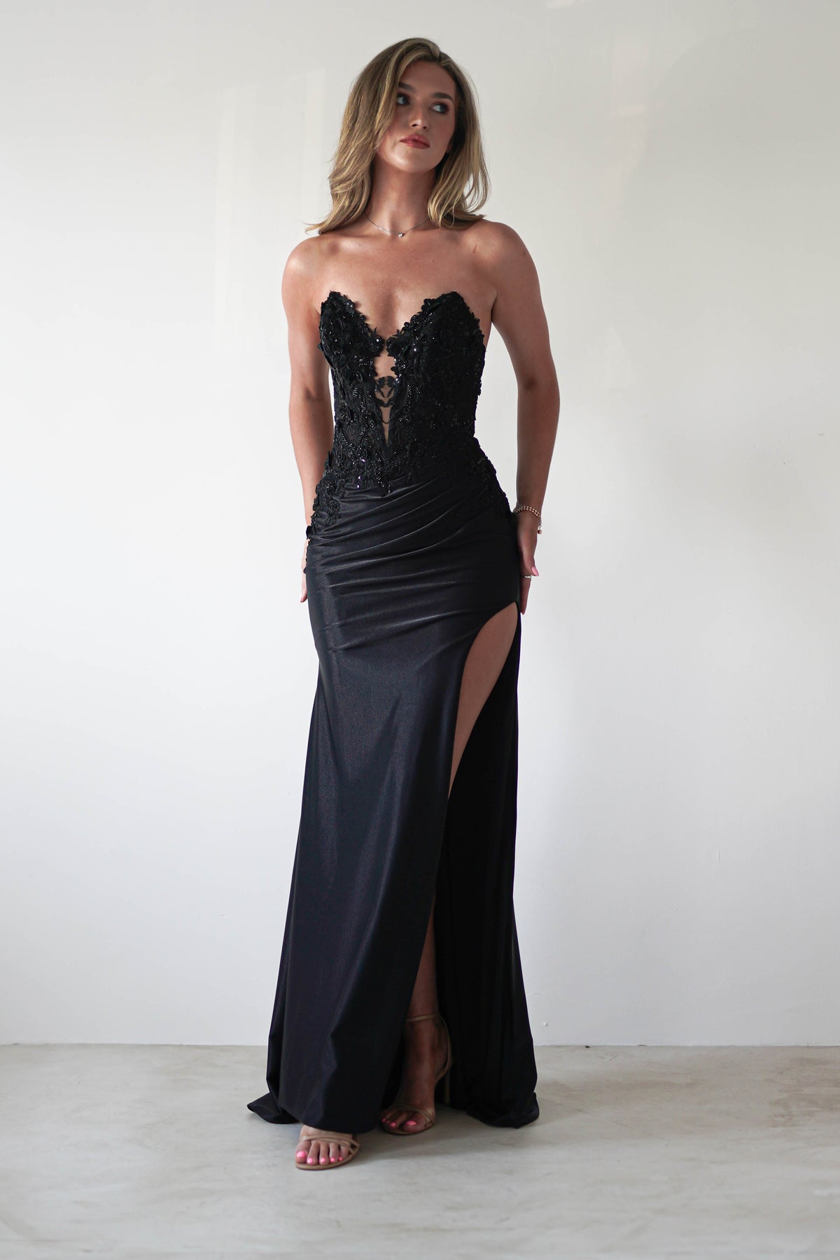 Perla Embellished Gown | Black-Oh Hello Clothing