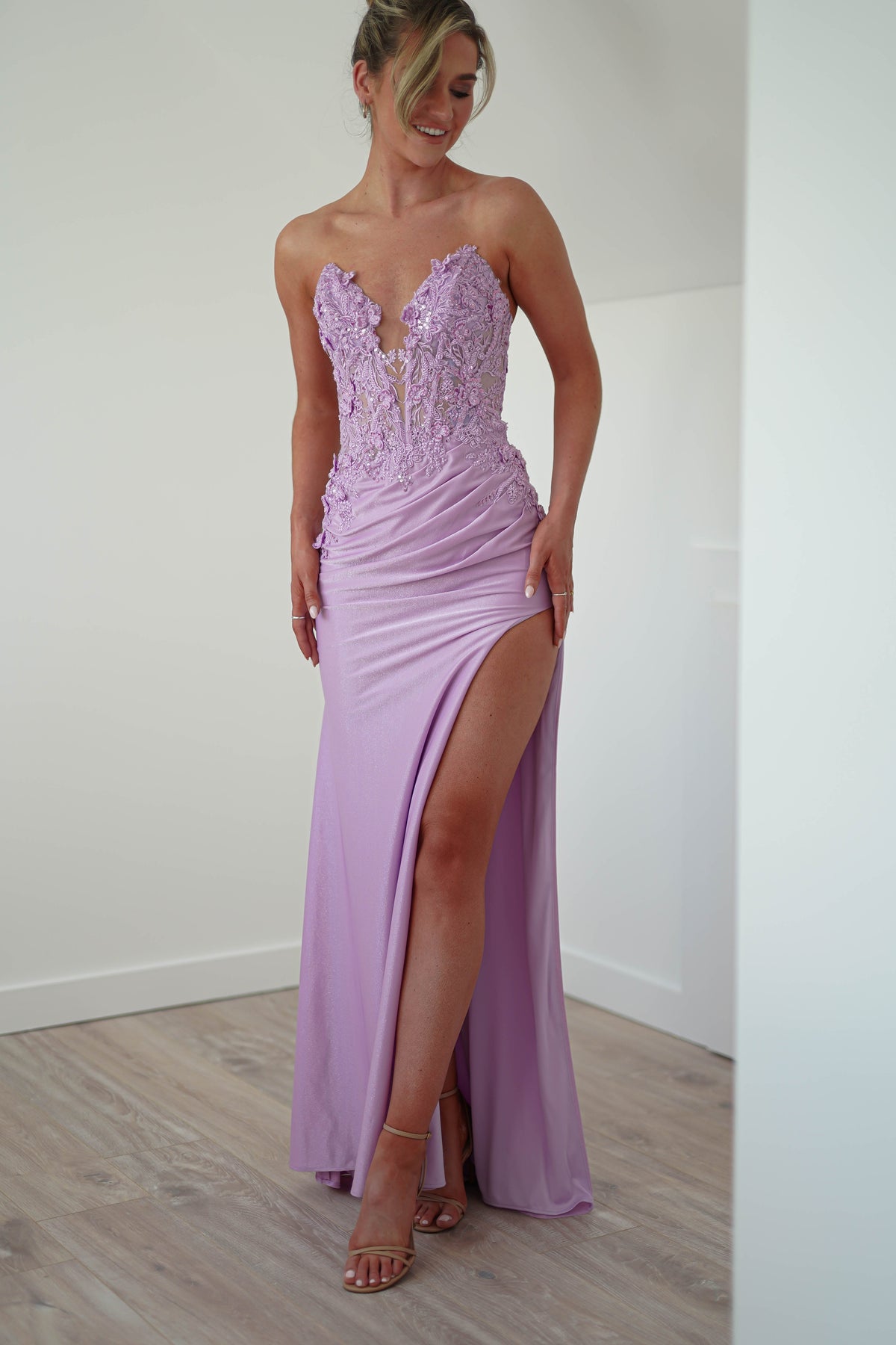 Perla Embellished Gown | Lilac-Oh Hello Clothing