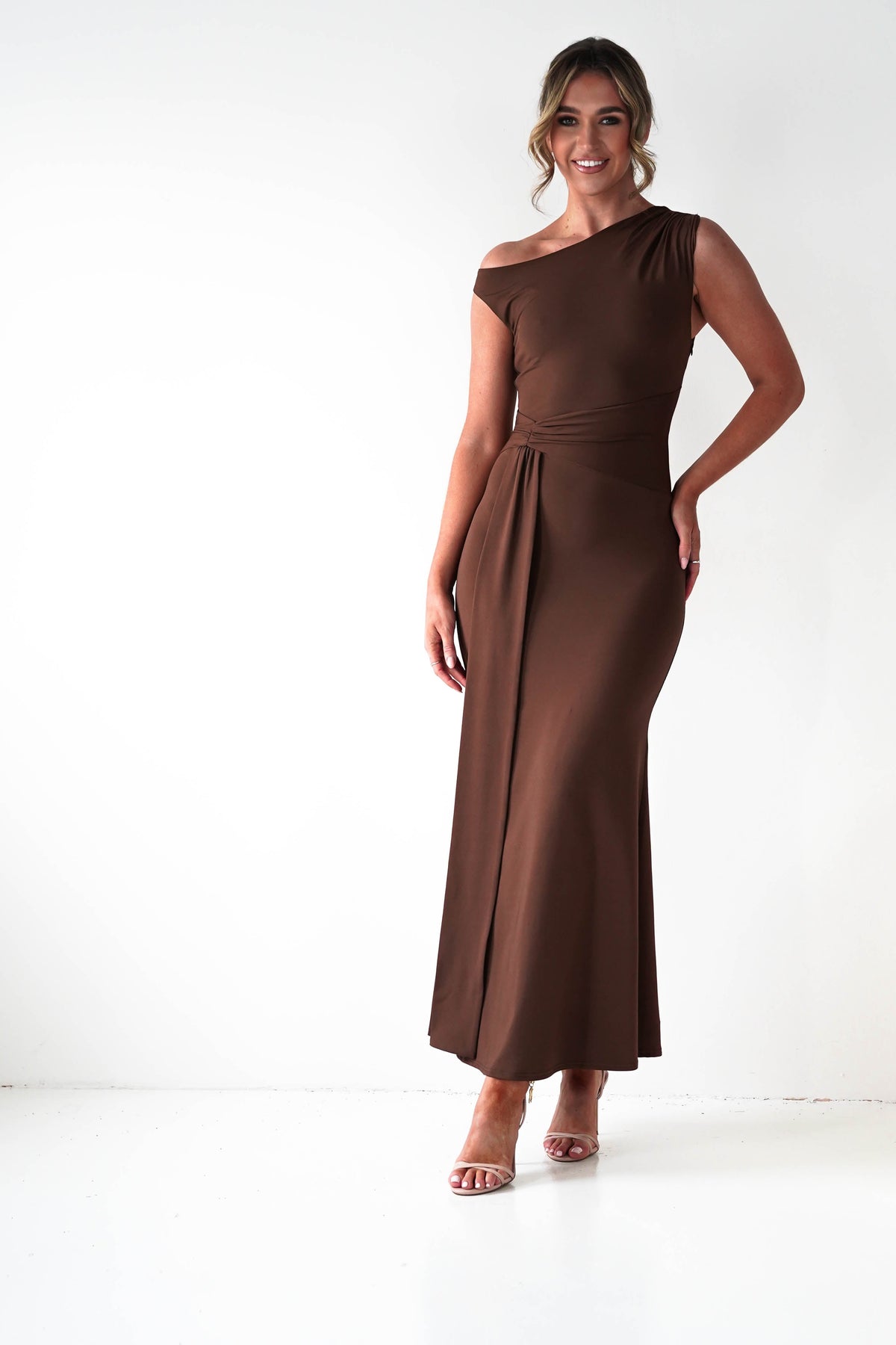 Perry Sculpting Bodycon Maxi Dress | Brown-Oh Hello Clothing