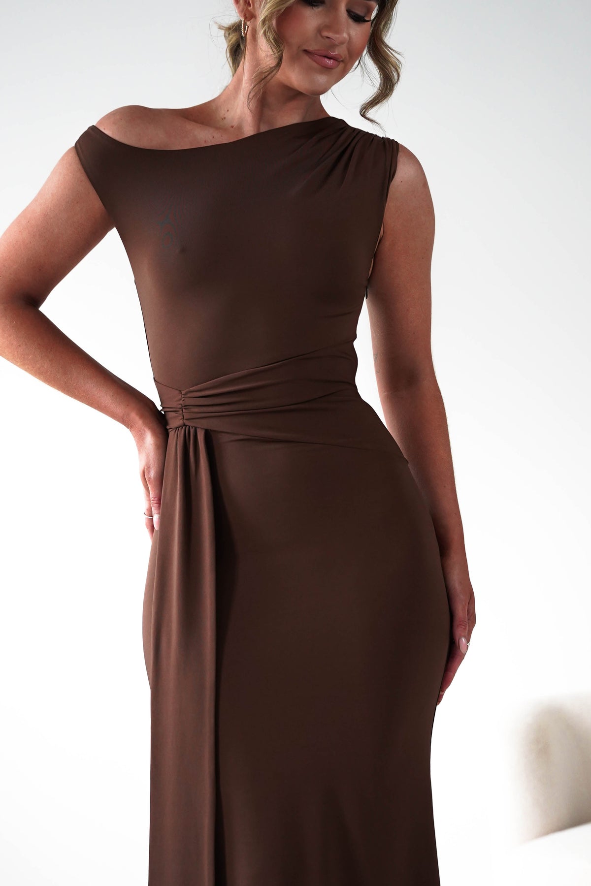 Perry Sculpting Bodycon Maxi Dress | Brown-Oh Hello Clothing