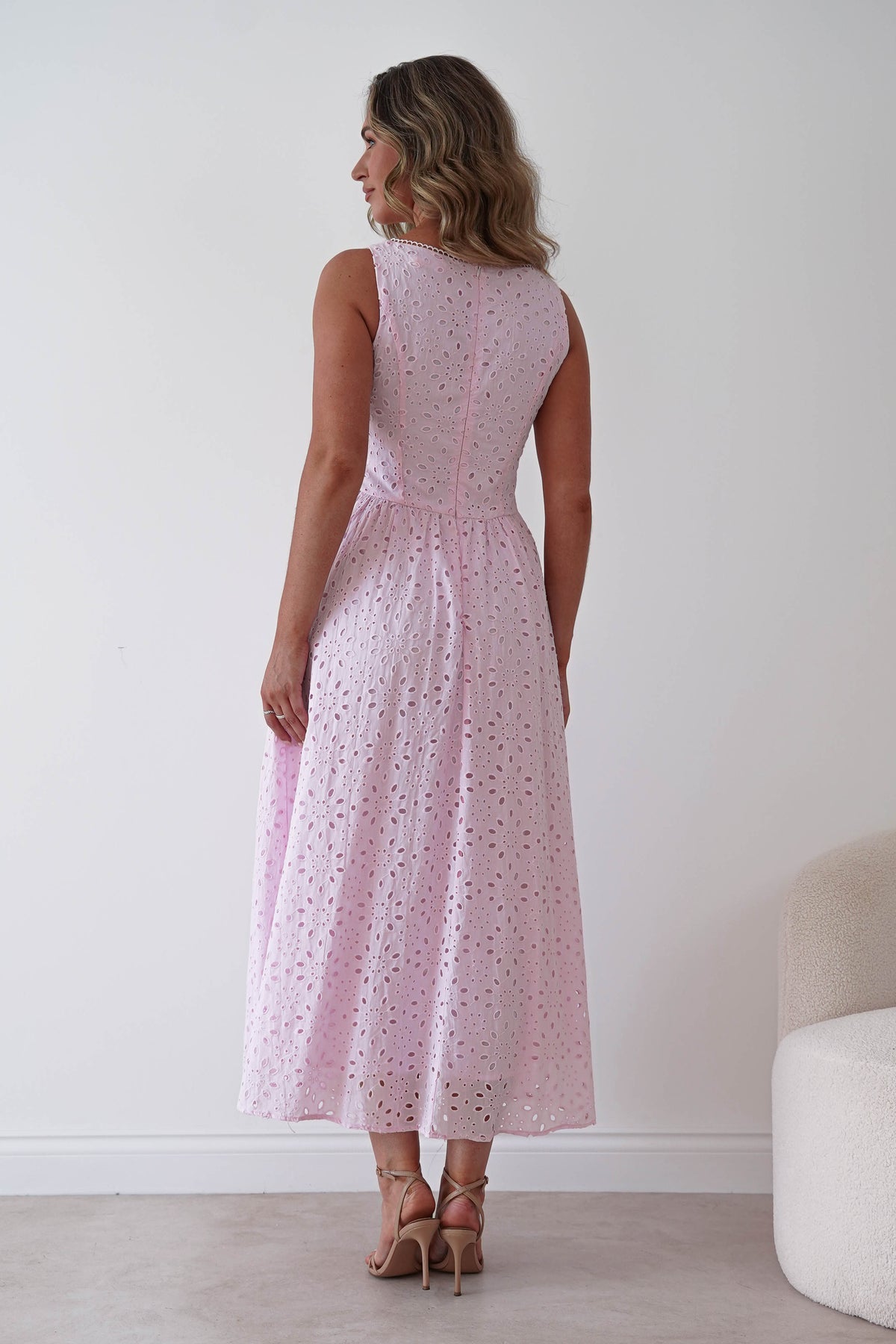 Petal Skater Cotton Maxi Dress | Pink-Oh Hello Clothing