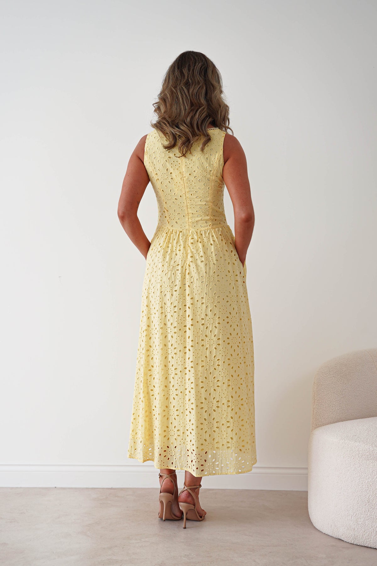 Petal Skater Cotton Maxi Dress | Yellow-Oh Hello Clothing