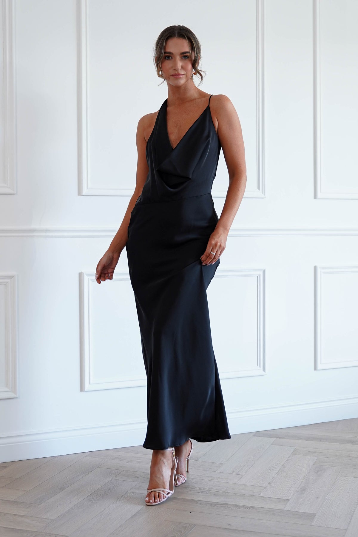 Polina Backless Maxi Dress in Black