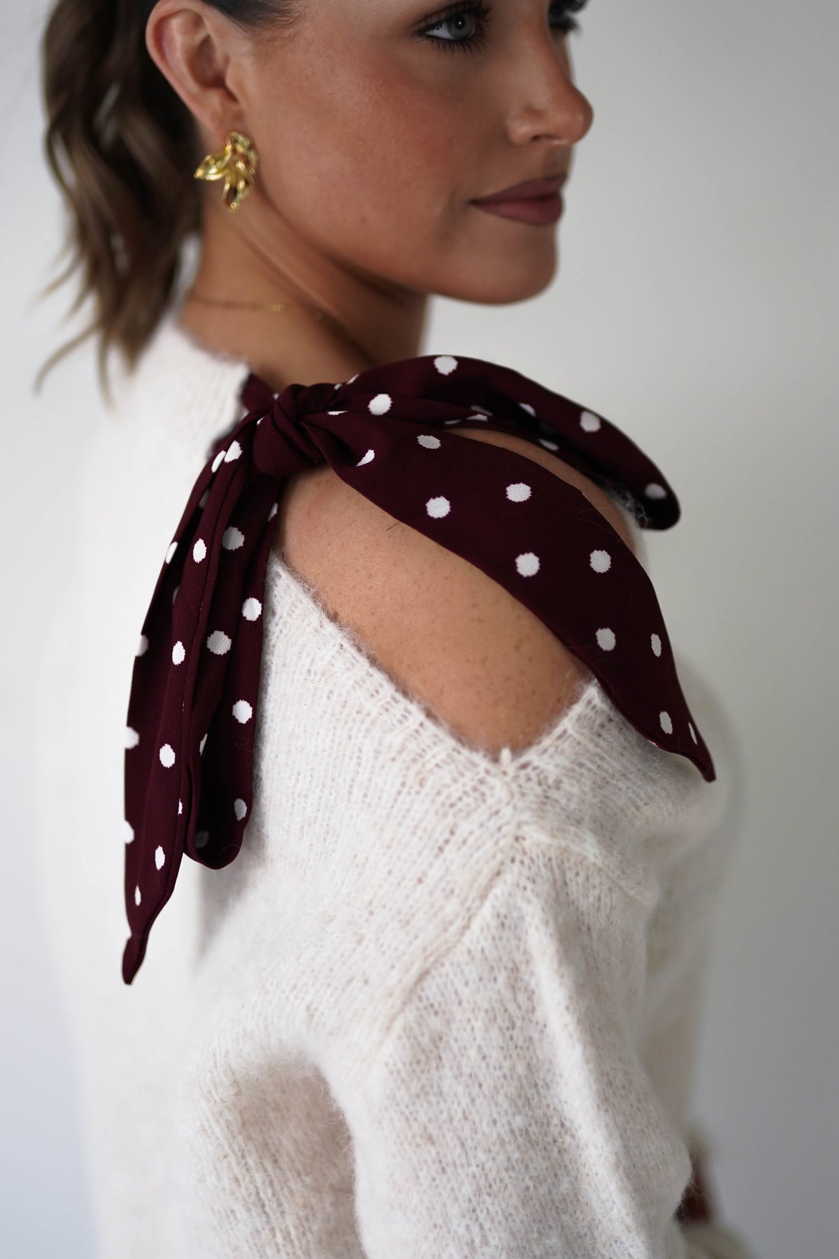 Pollie Bow Detail Jumper | Beige-Oh Hello Clothing