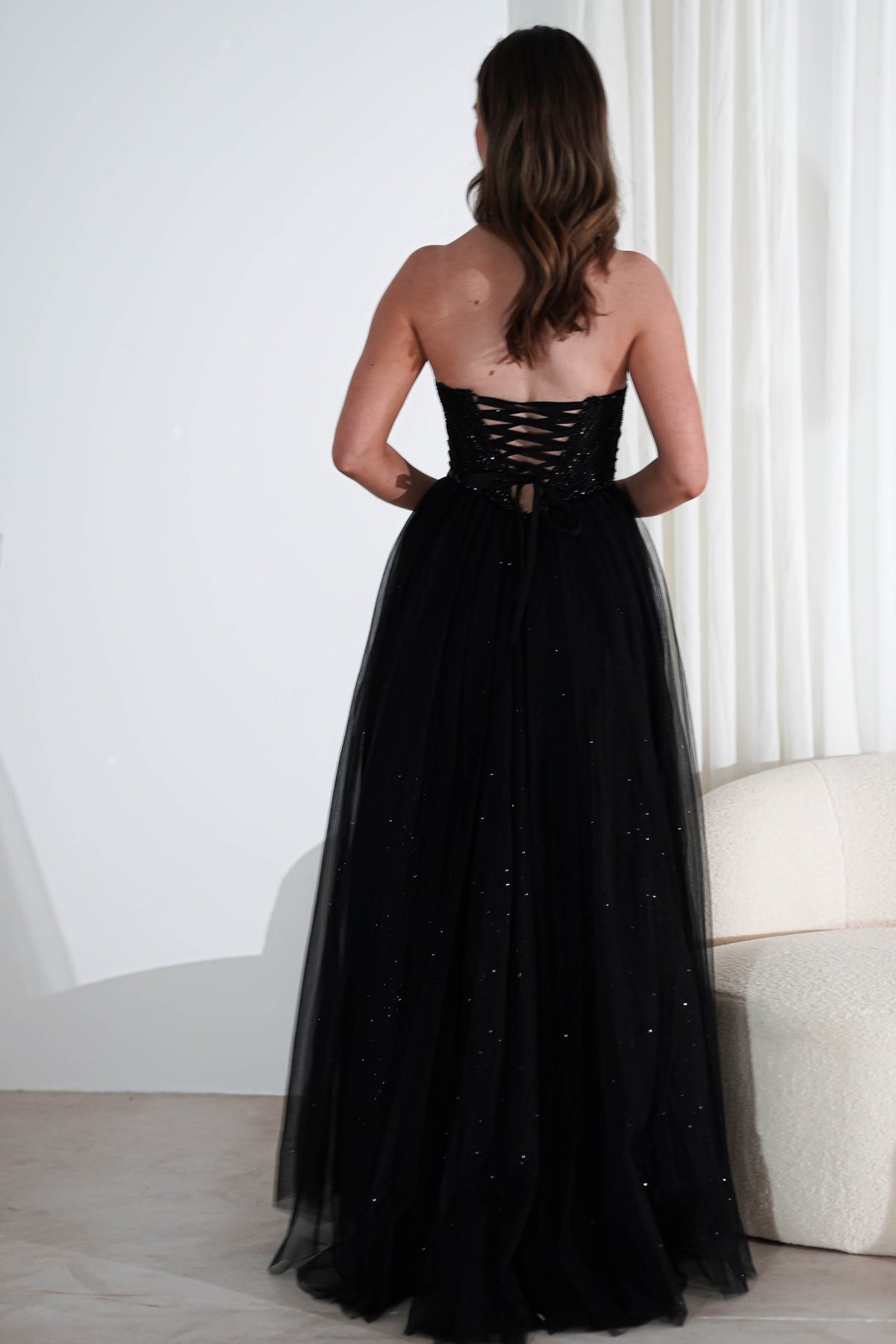 Priscilla Princess Glitter Gown | Black-Oh Hello Clothing