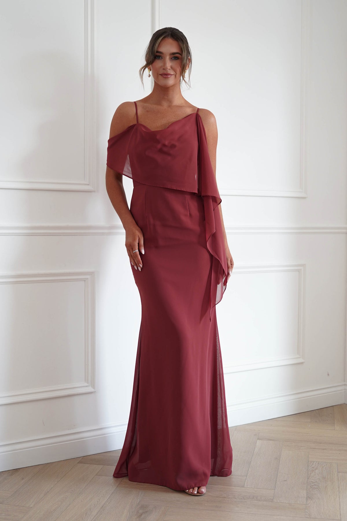 Raven One Shoulder Chiffon Maxi Dress | Sienna-Oh Hello Clothing
