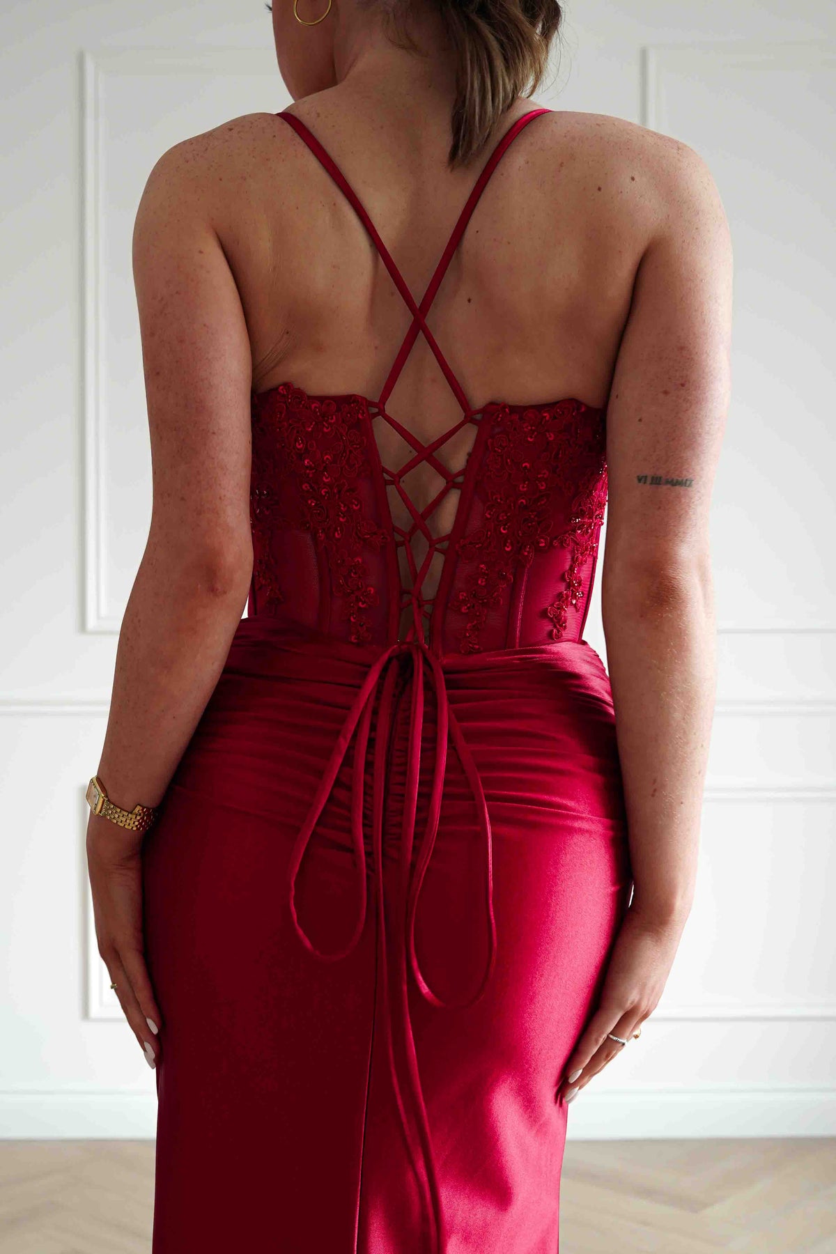 Raya Embellished Corset Gown | Red-Oh Hello Clothing
