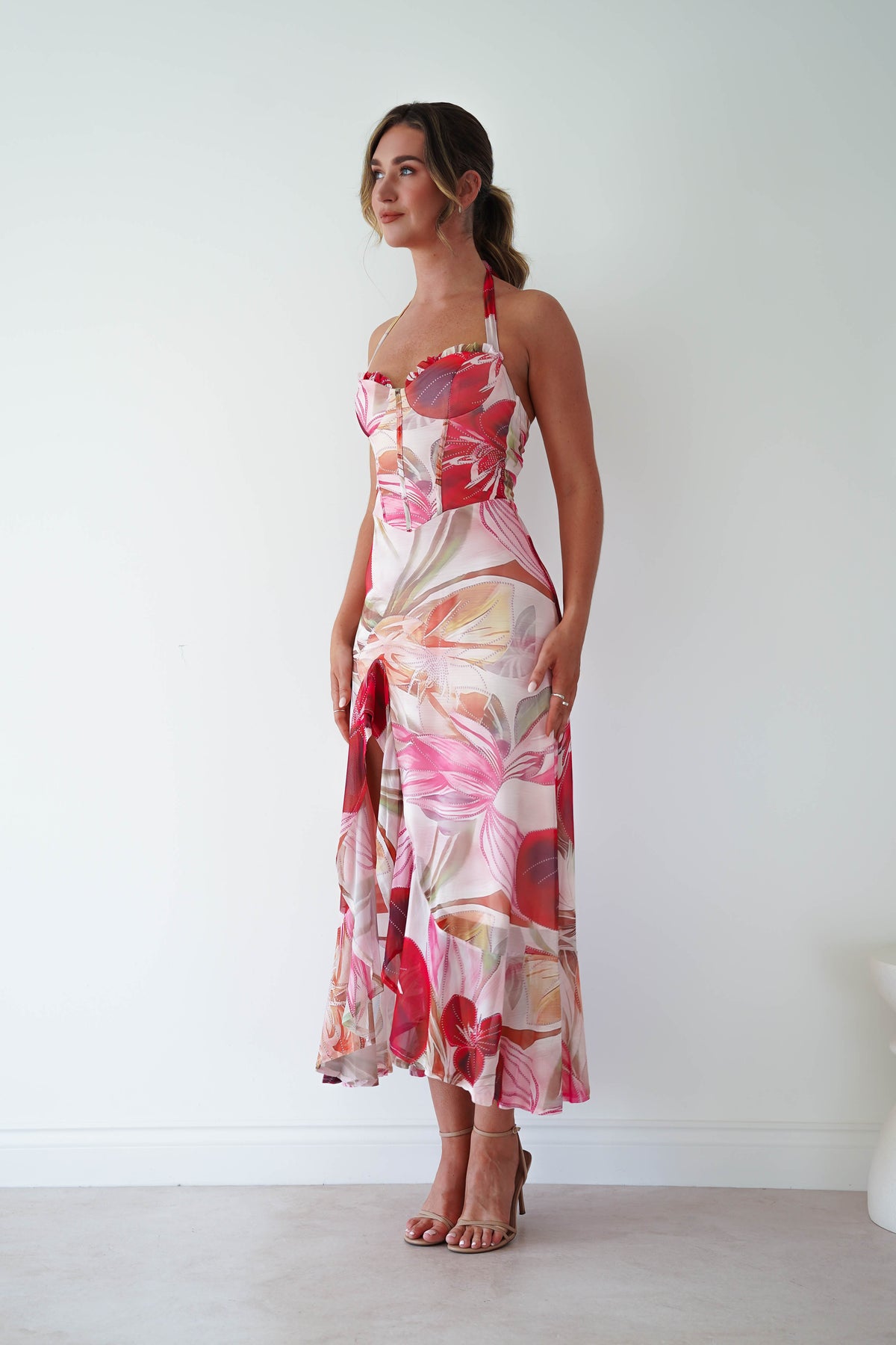 Roselisse Mesh Floral Print Maxi Dress | Mixed Print-Oh Hello Clothing