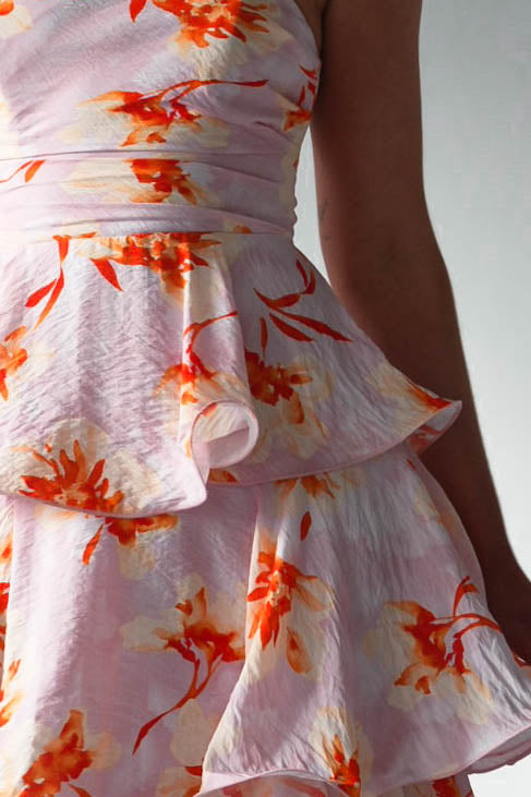 Rosha Floral Tiered Strapless Maxi Dress | Peach-Oh Hello Clothing