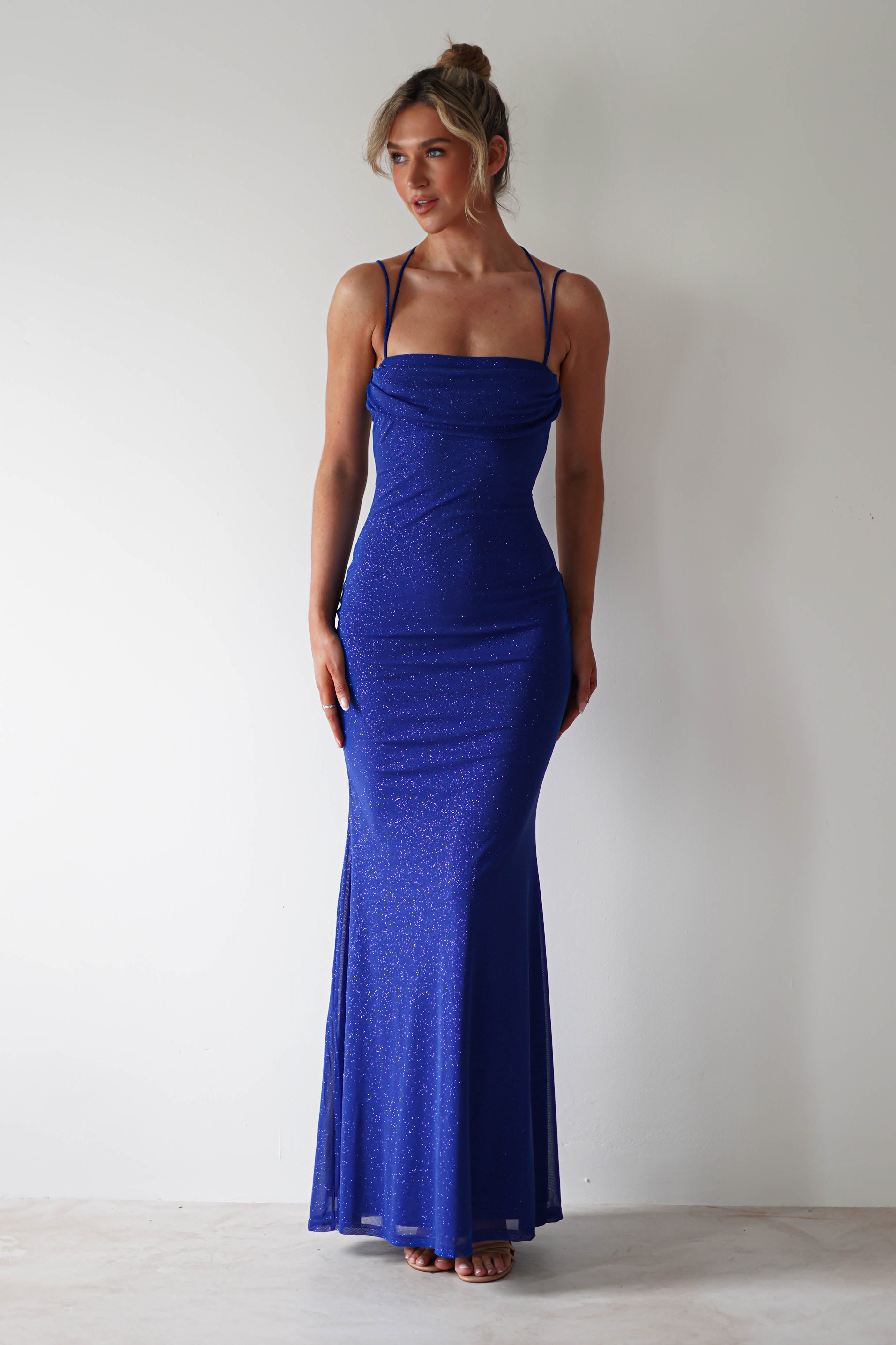 Londyn Glitter Bodycon Maxi Dress | Royal Blue