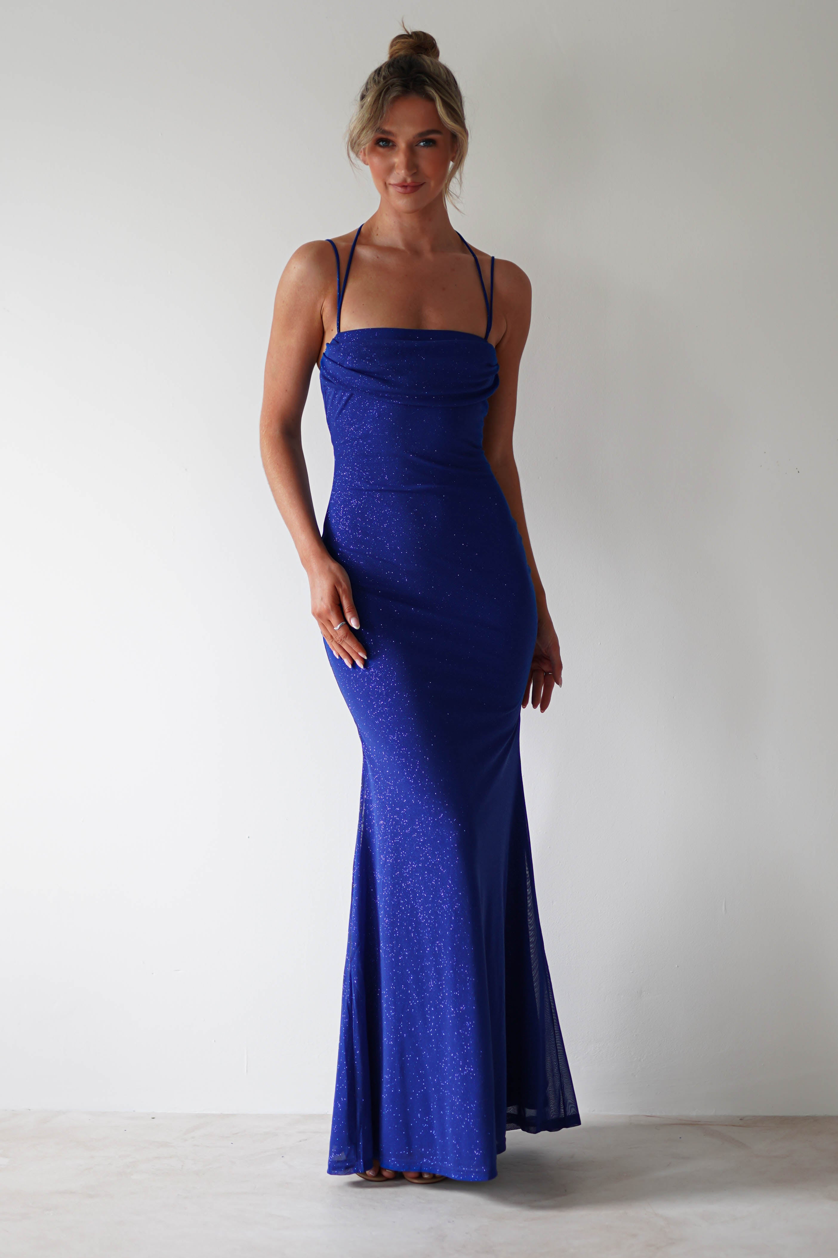 Londyn Glitter Bodycon Maxi Dress | Royal Blue