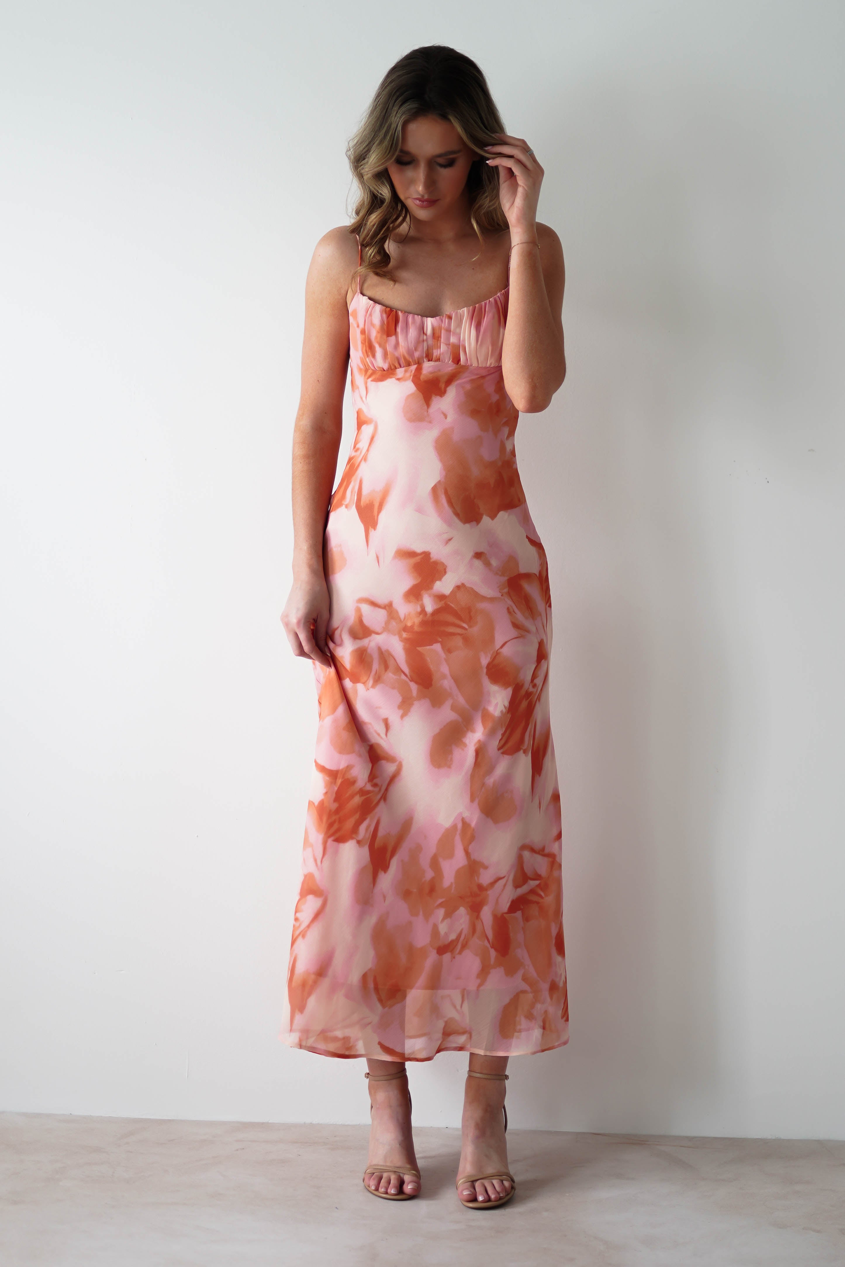 Starling Printed Maxi Dress | Orange Print