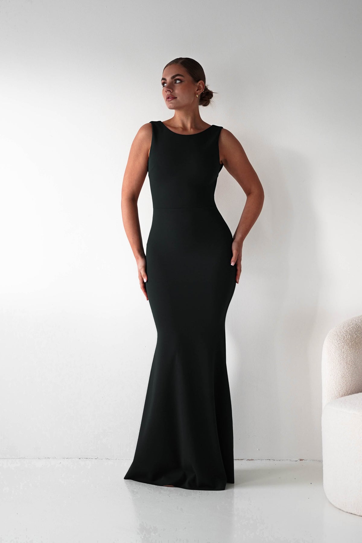 Samantha Bow Detail Maxi Dress | Black-Oh Hello Clothing
