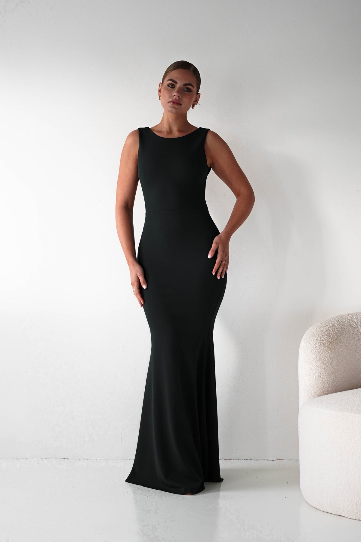 Samantha Bow Detail Maxi Dress | Black-Oh Hello Clothing