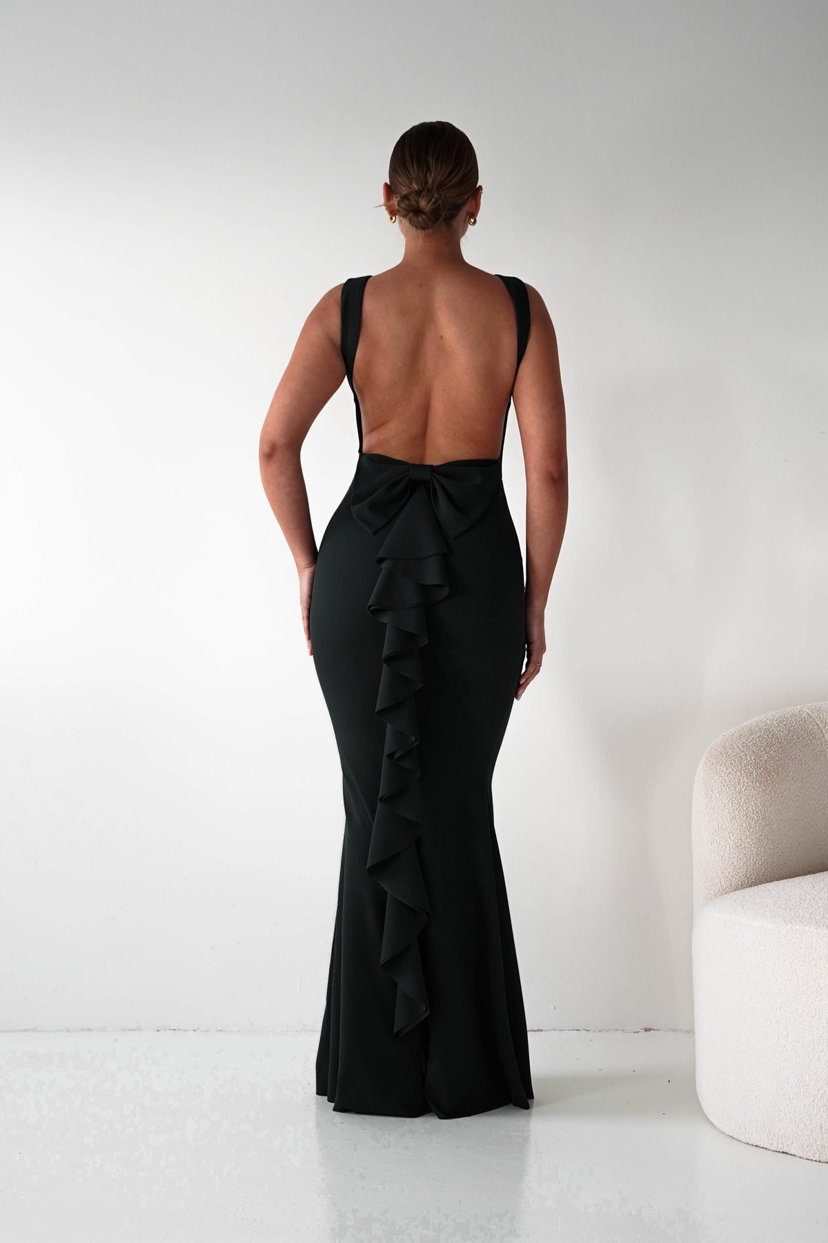 Samantha Bow Detail Maxi Dress | Black-Oh Hello Clothing