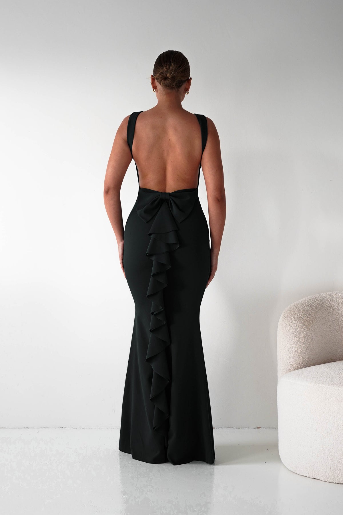 Samantha Bow Detail Maxi Dress | Black-Oh Hello Clothing