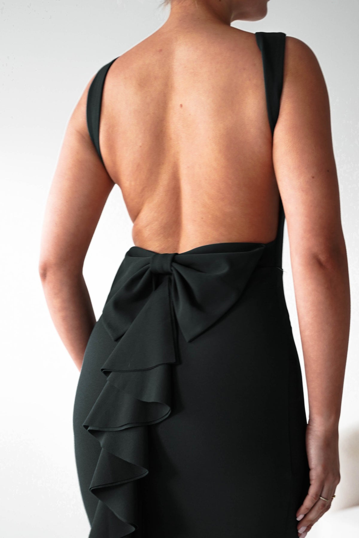 Samantha Bow Detail Maxi Dress | Black-Oh Hello Clothing