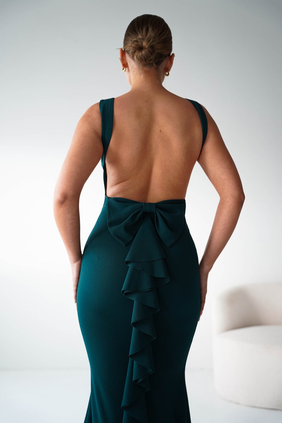 Samantha Bow Detail Maxi Dress | Dark Green-Oh Hello Clothing