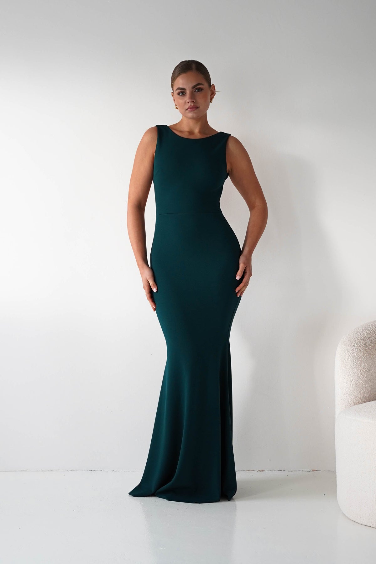 Samantha Bow Detail Maxi Dress | Dark Green-Oh Hello Clothing