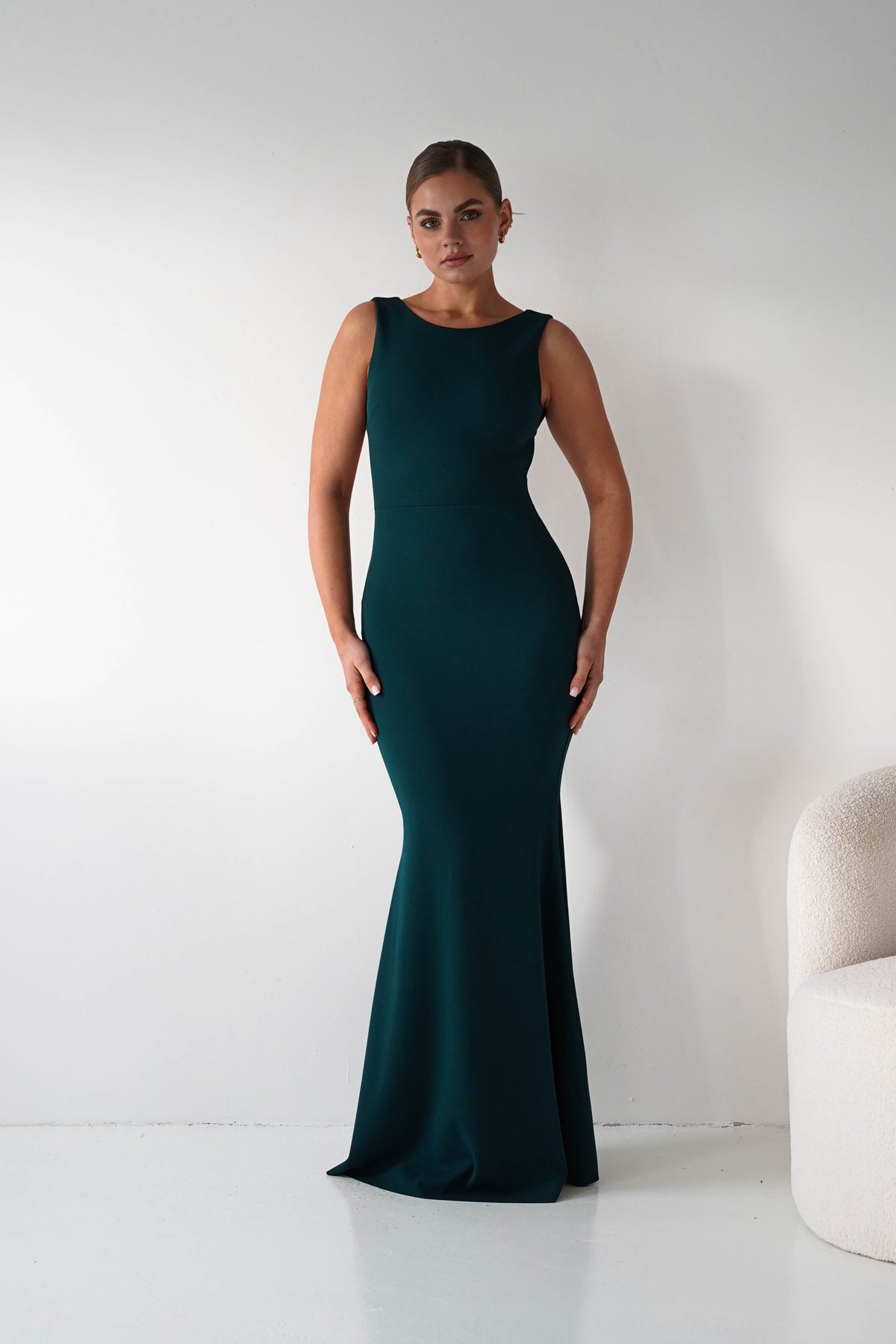 Samantha Bow Detail Maxi Dress | Dark Green-Oh Hello Clothing