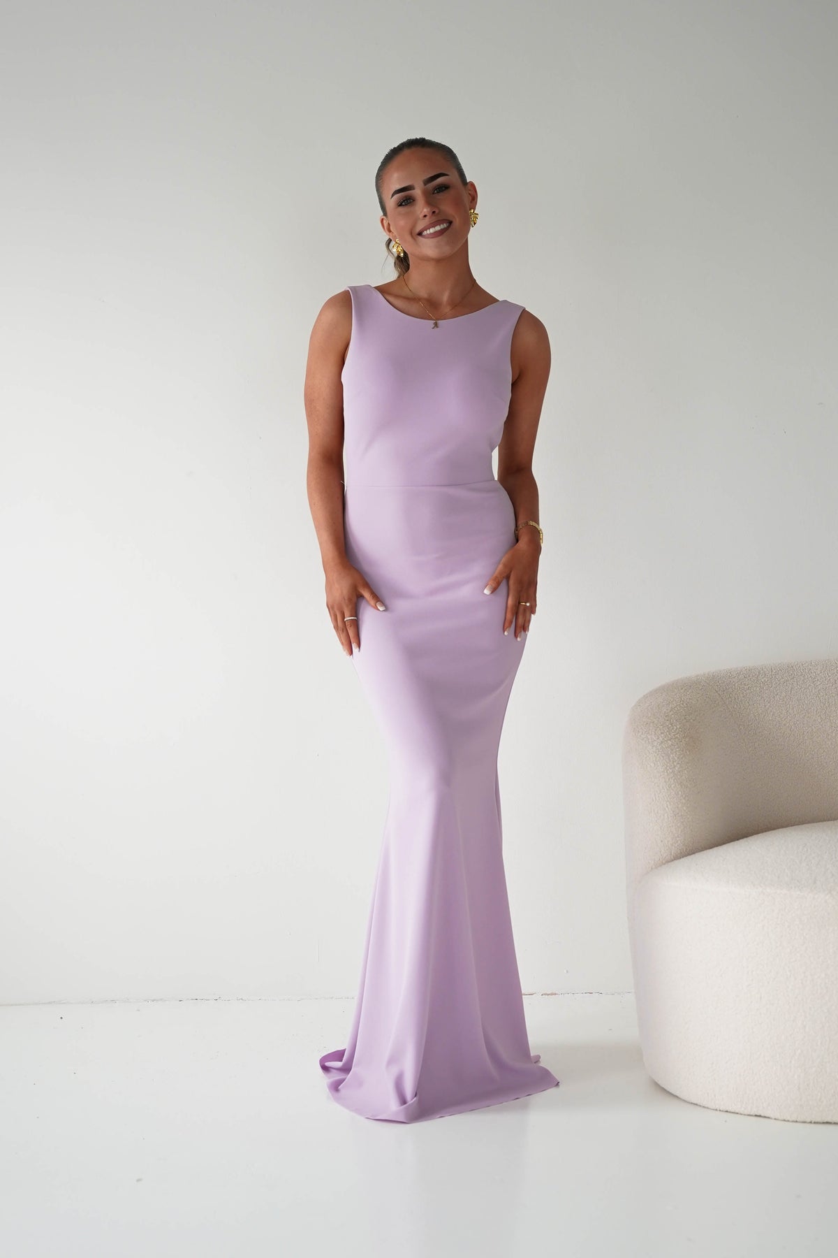 Samantha Bow Detail Maxi Dress | Lilac-Oh Hello Clothing