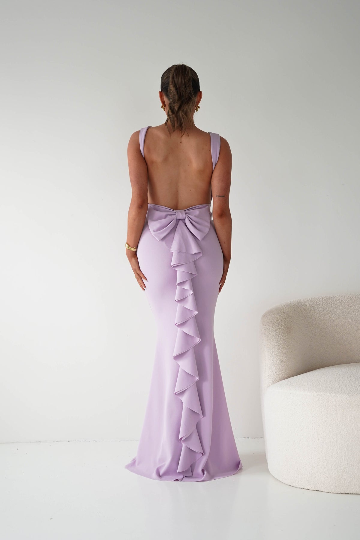Samantha Bow Detail Maxi Dress | Lilac-Oh Hello Clothing