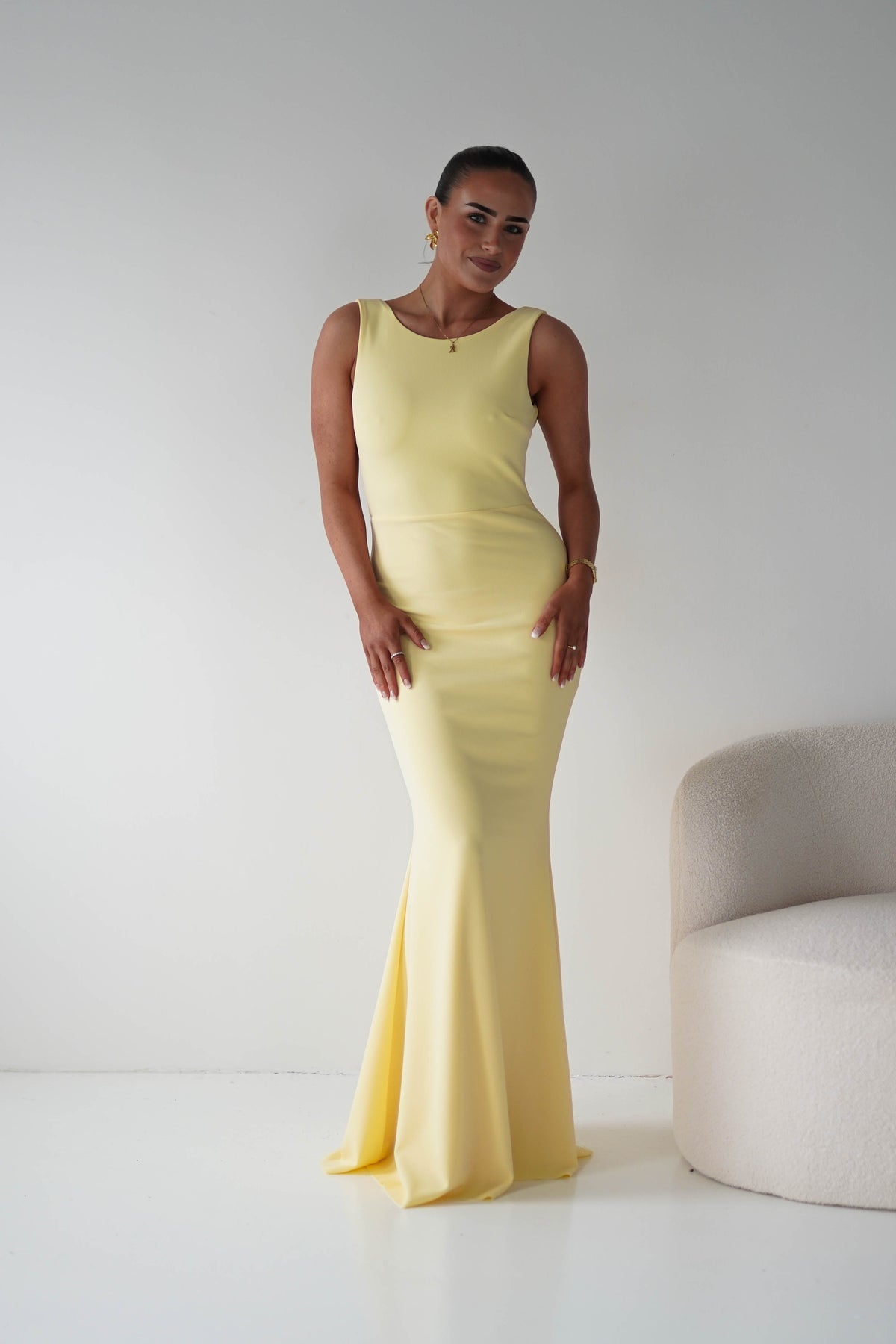 Samantha Bow Detail Maxi Dress | Yellow-Oh Hello Clothing