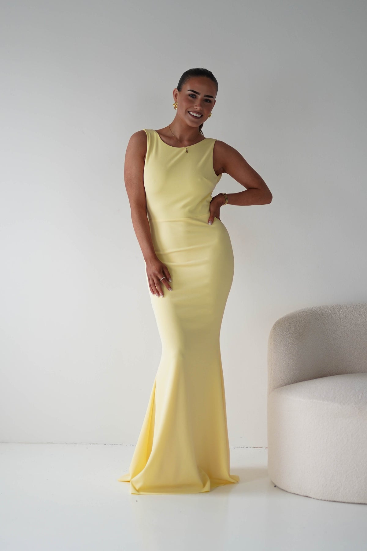 Samantha Bow Detail Maxi Dress | Yellow-Oh Hello Clothing
