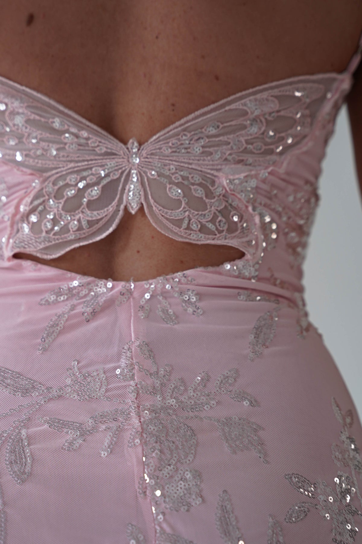 Santorini Butterfly Detail Embellished Gown | Pink-Oh Hello Clothing