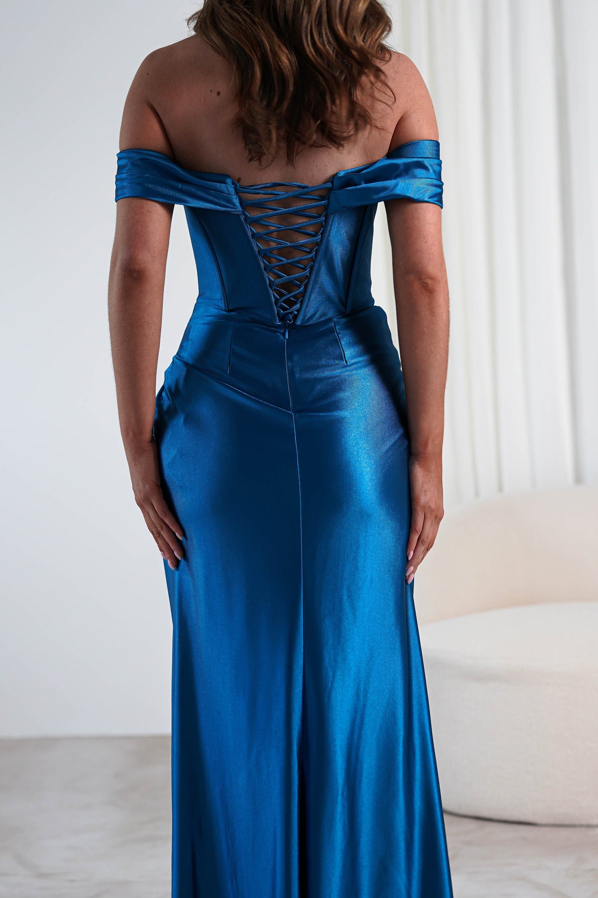 Serena Off The Shoulder Gown | Peacock-Oh Hello Clothing