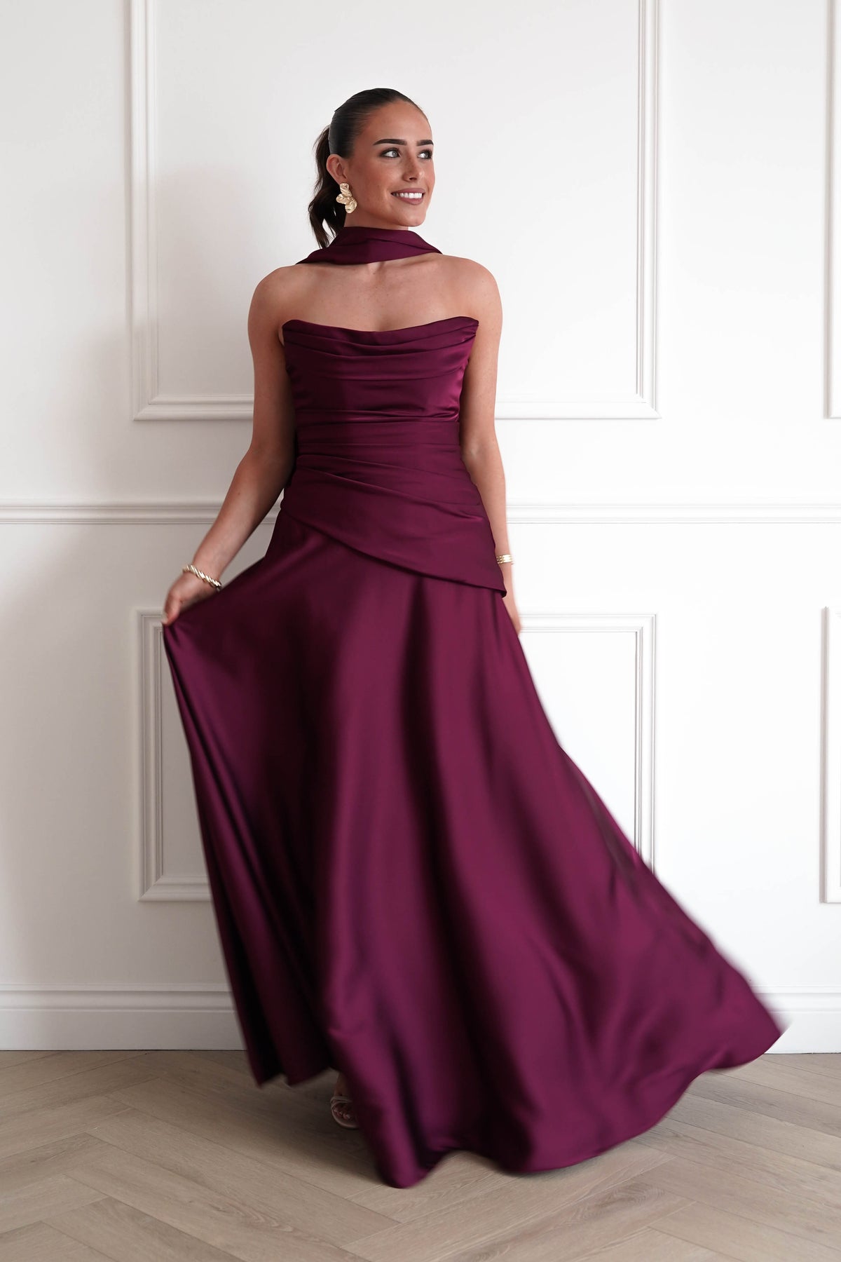 Sheree Dropped Waist Corset Maxi Dress | Wine-Oh Hello Clothing