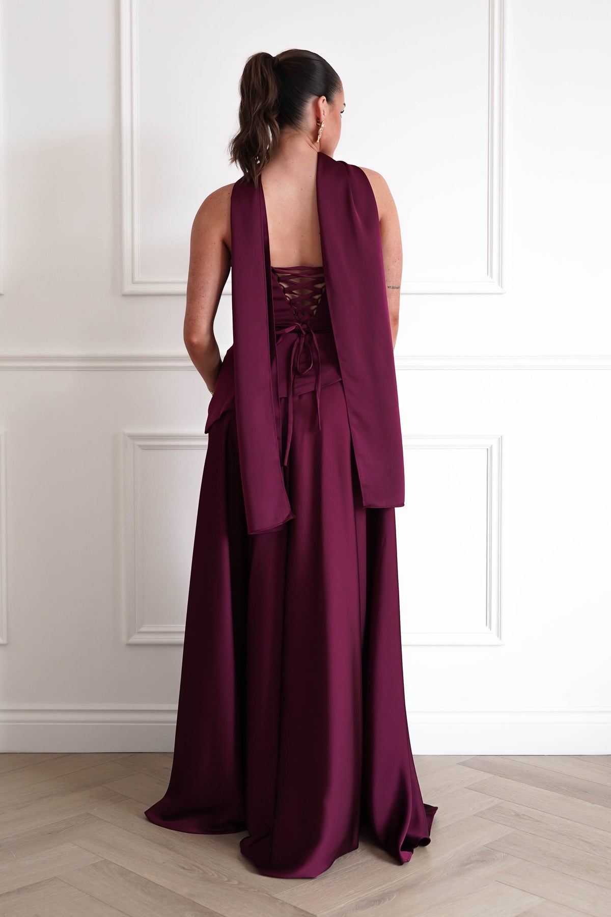 Sheree Dropped Waist Corset Maxi Dress | Wine-Oh Hello Clothing