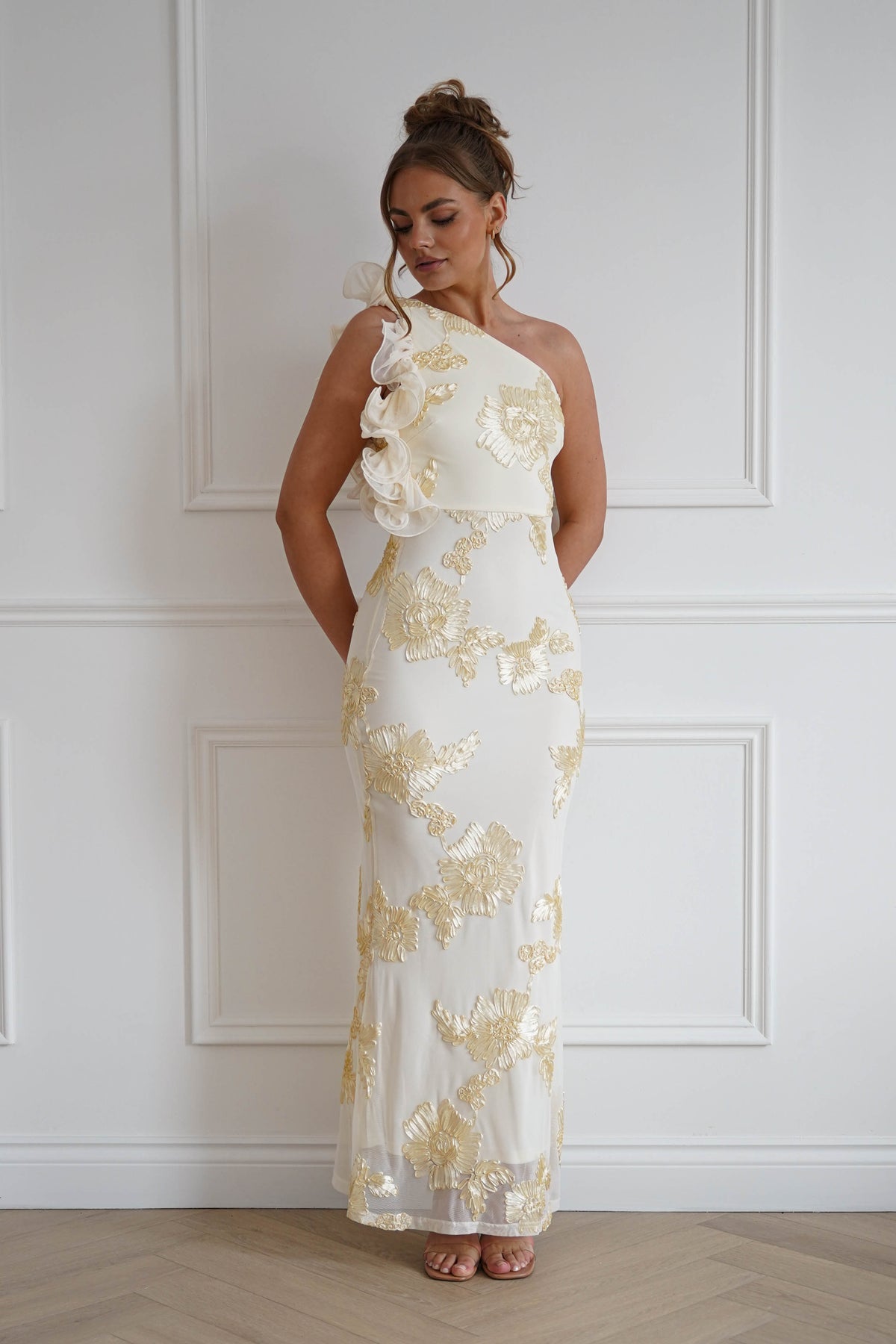 Siren Bodycon Maxi Dress | Light Yellow-Oh Hello Clothing