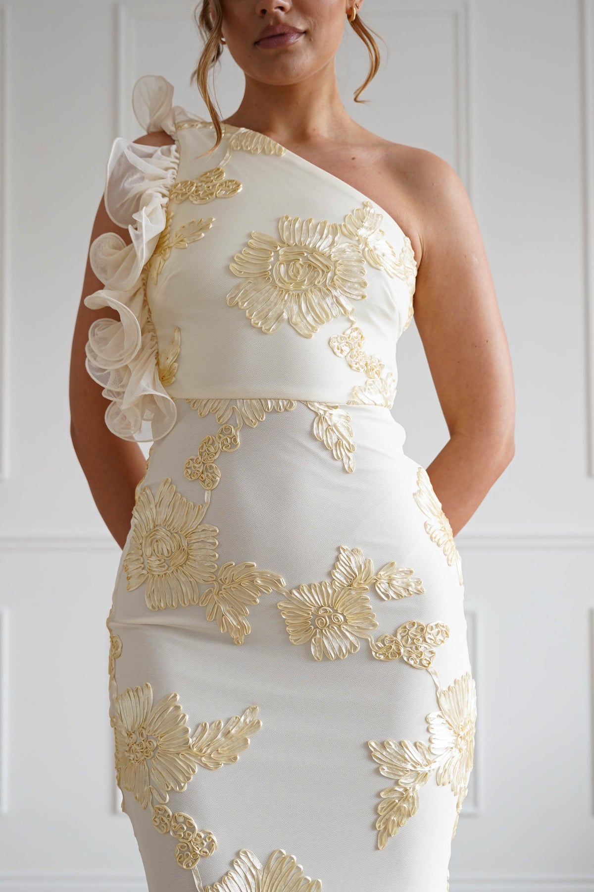 Siren Bodycon Maxi Dress | Light Yellow-Oh Hello Clothing