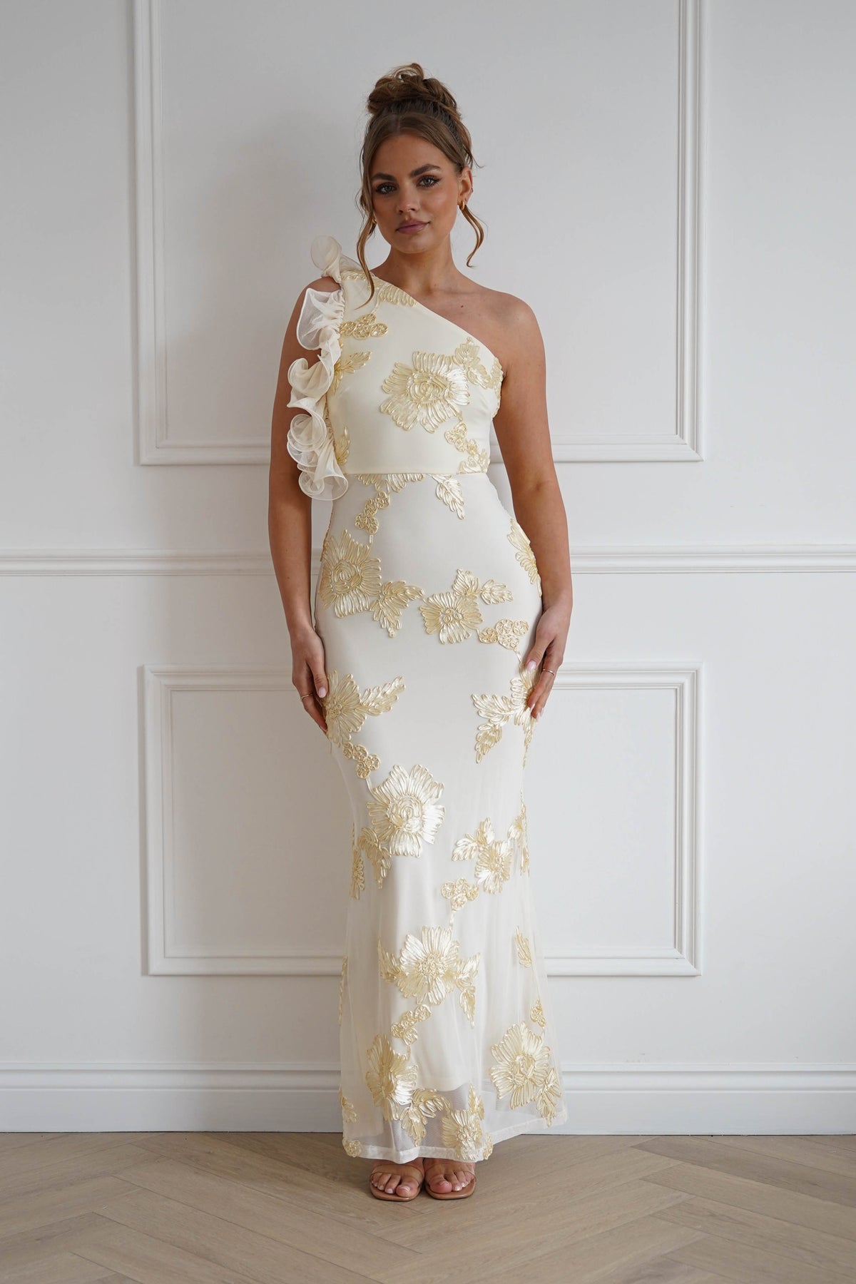 la sirene bodycon maxi dress Siren Light Yellow | Wedding Guest Dress | Bodycon Original House of Aama