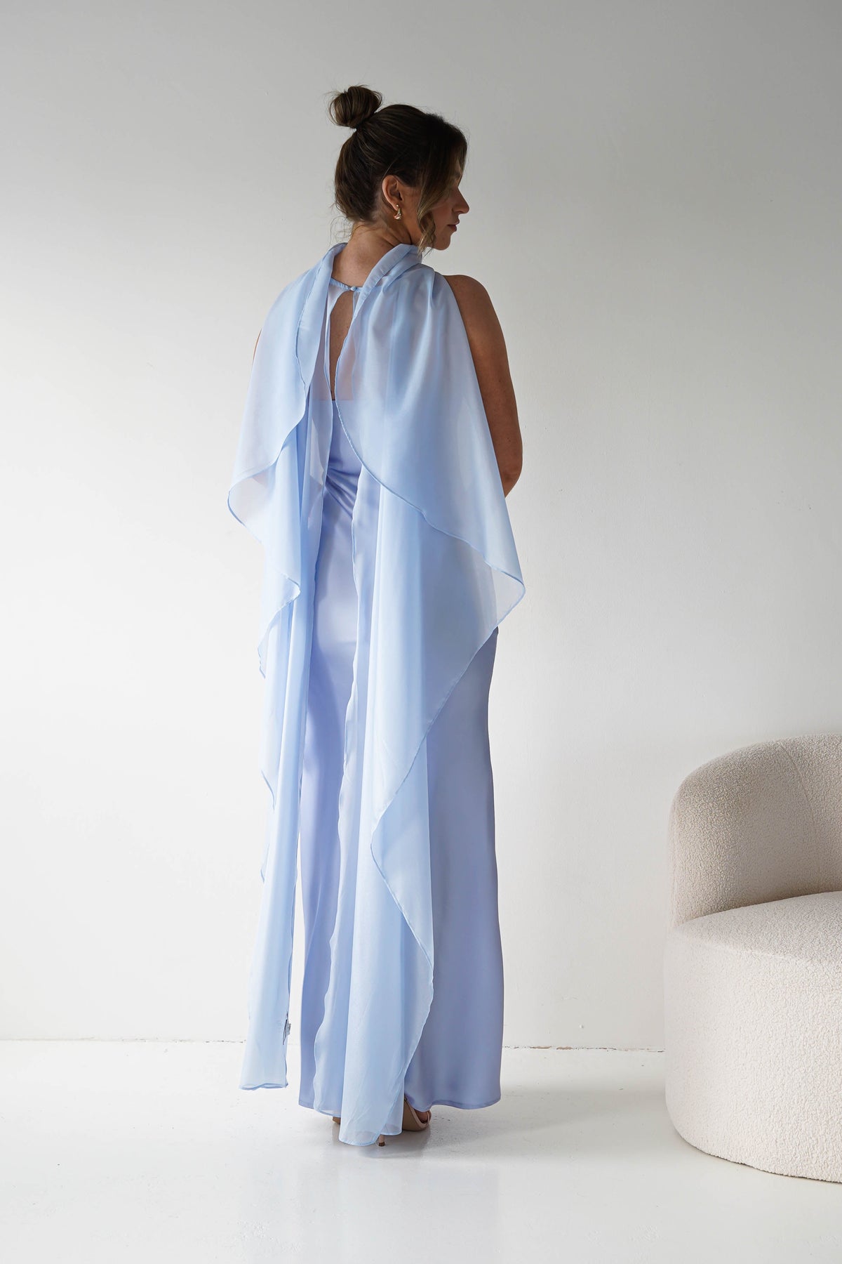 Soho Strapless Satin Maxi Dress | Dusty Blue-Oh Hello Clothing