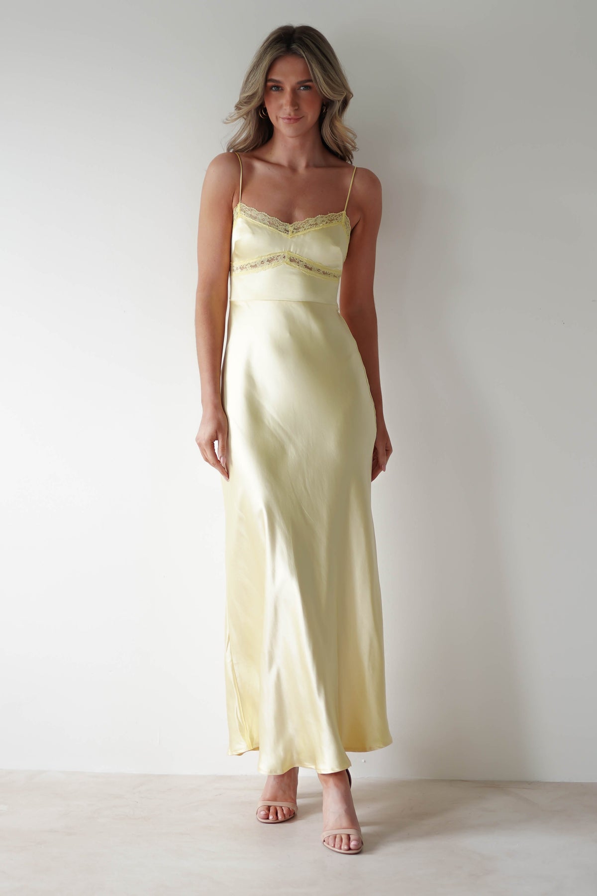 Sophia Soft Lace Maxi Dress | Yellow-Oh Hello Clothing