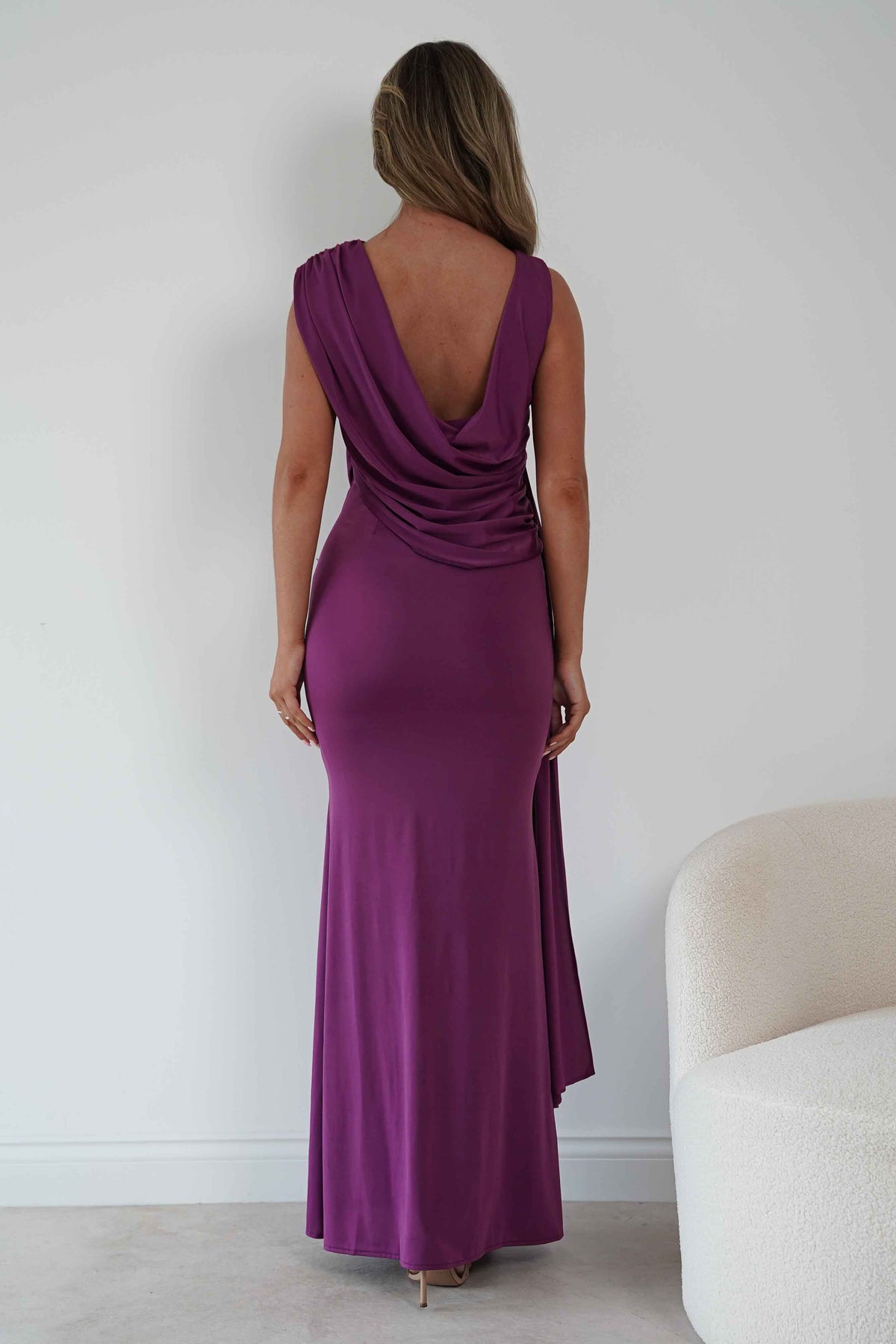 Sophine Draped Ruched Maxi Dress | Plum-Oh Hello Clothing